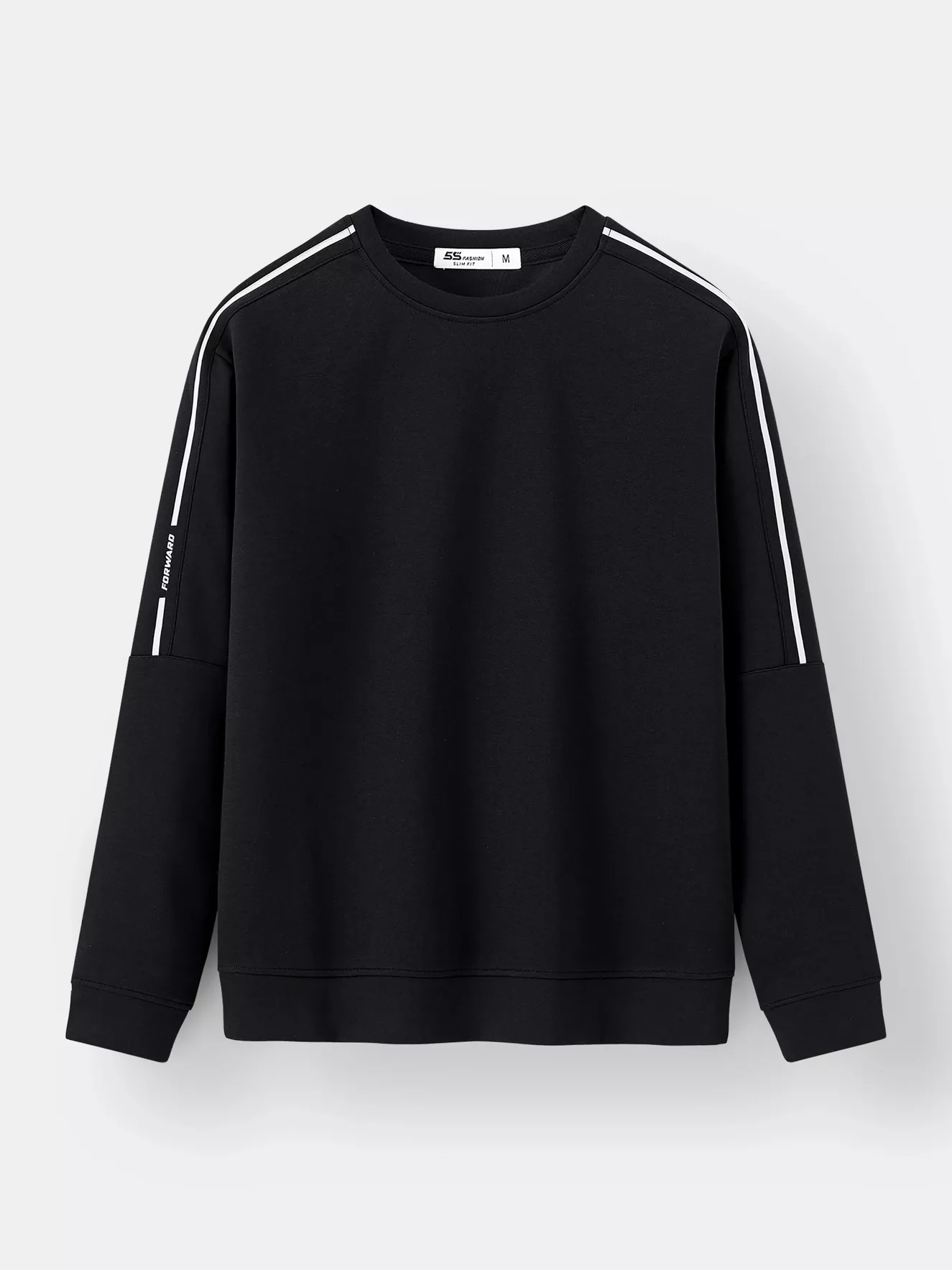 Áo Nỉ Nam Cổ Tròn In Line Phối Chữ 5S Fashion Slimfit BANI24017