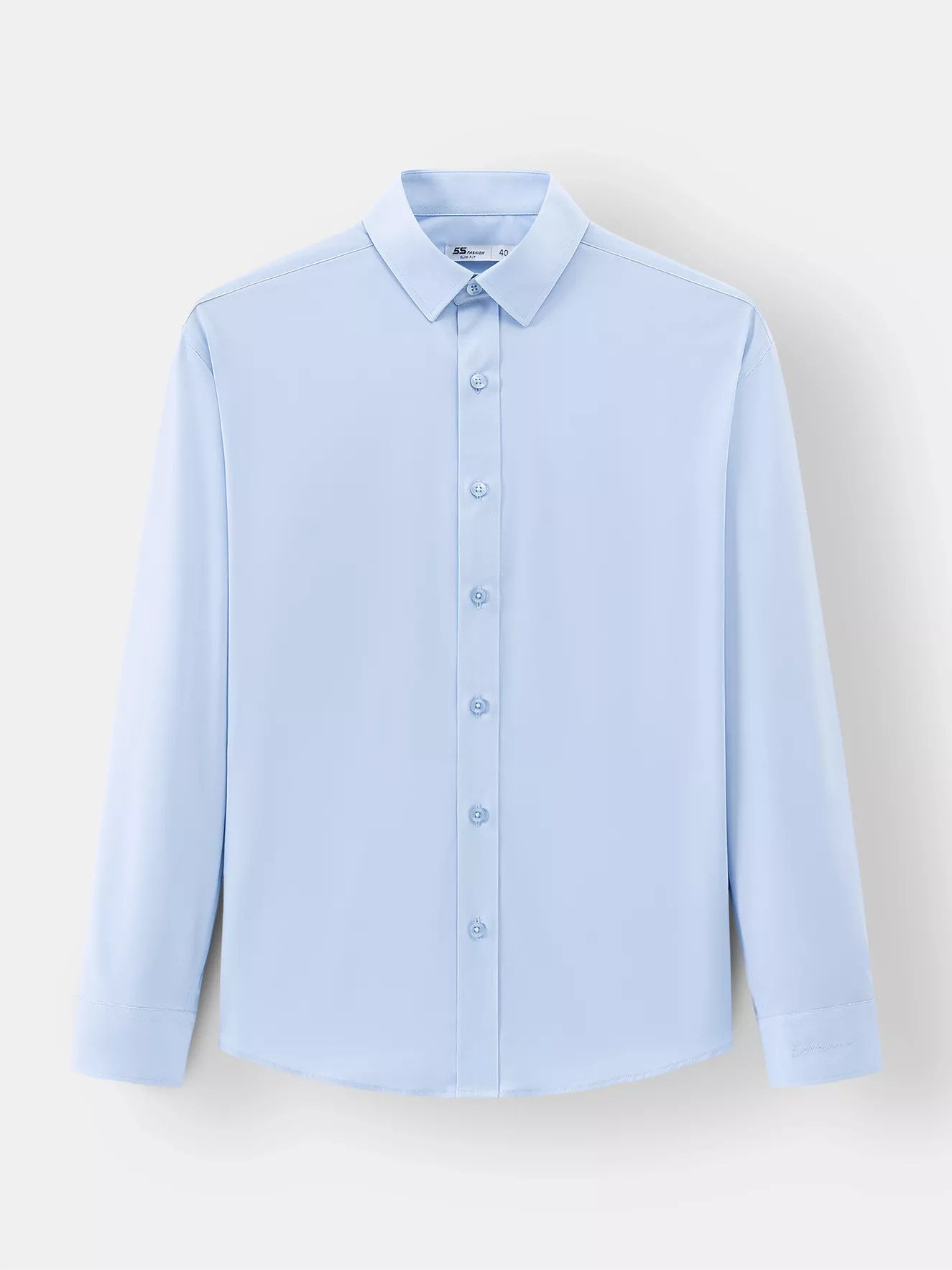 Áo Sơ Mi Nam Dài Tay 5S Fashion Trơn Basic Slimfit ASM24186