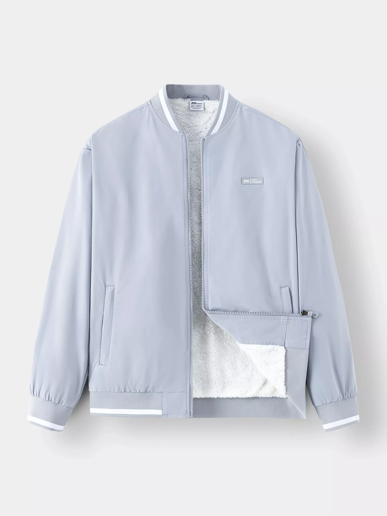 Áo Khoác Bomber Nam 5S Fashion Lót Lông In Logo AKB24017