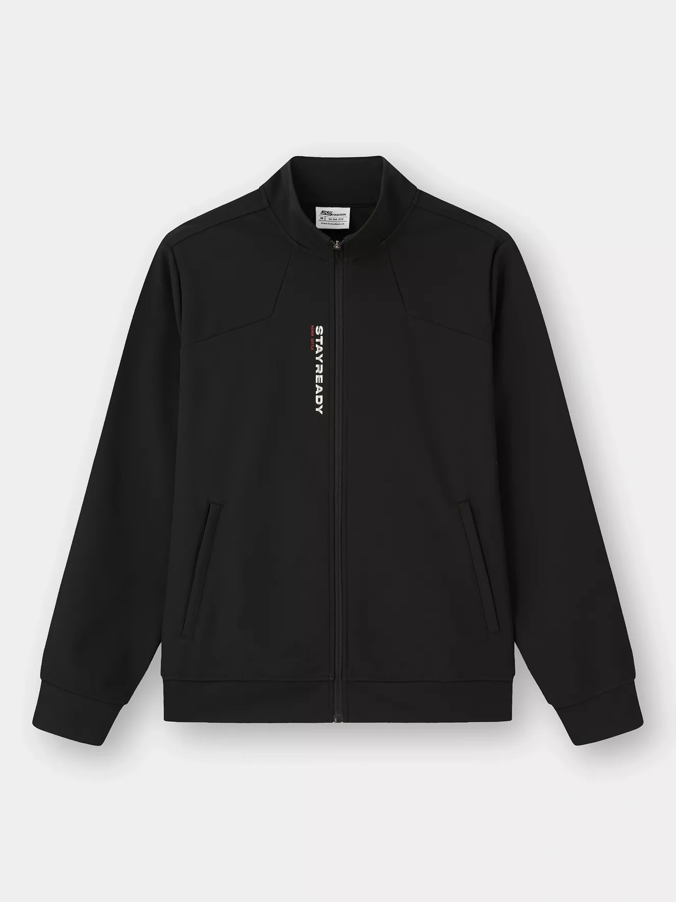 Áo Nỉ Khóa Cổ Trụ Nam 5S Fashion Can Phối Slimfit MBAKN25017