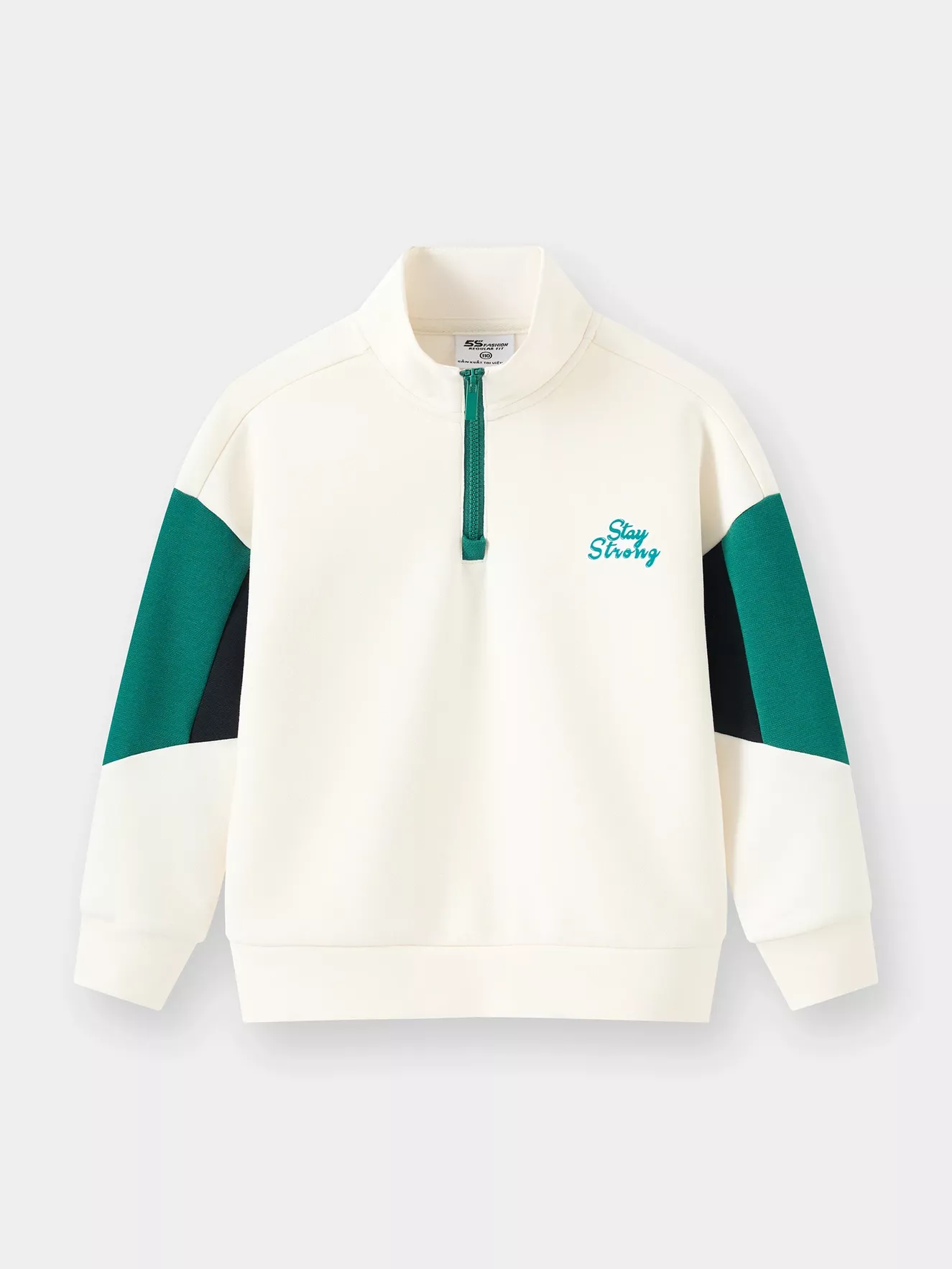 Áo Nỉ Bé Trai 5S Fashion Cổ Khóa Can Phối Phom Regular BBANI25009