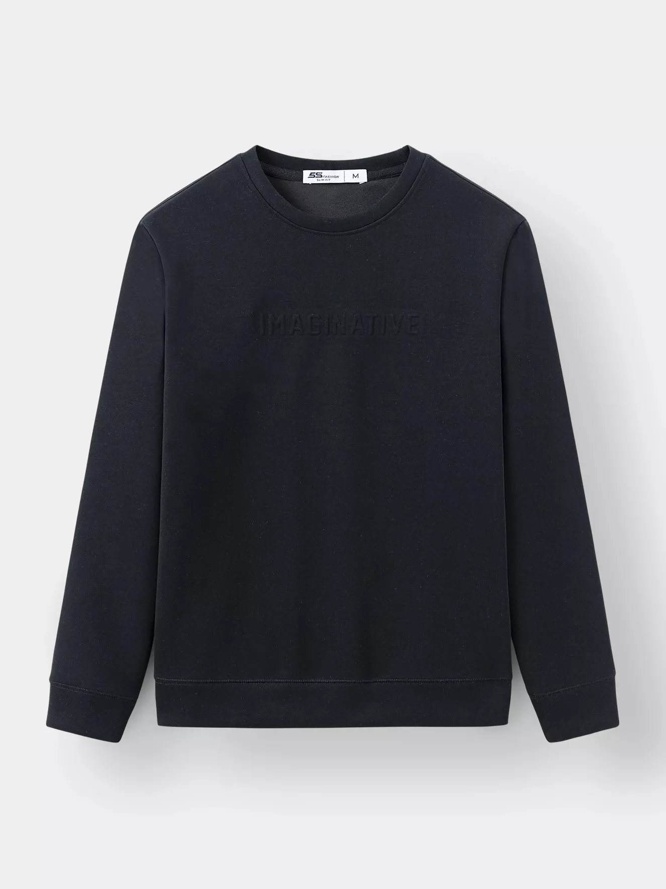 Áo Nỉ Cổ Tròn 5S Fashion In Nổi Slimfit ANO23016