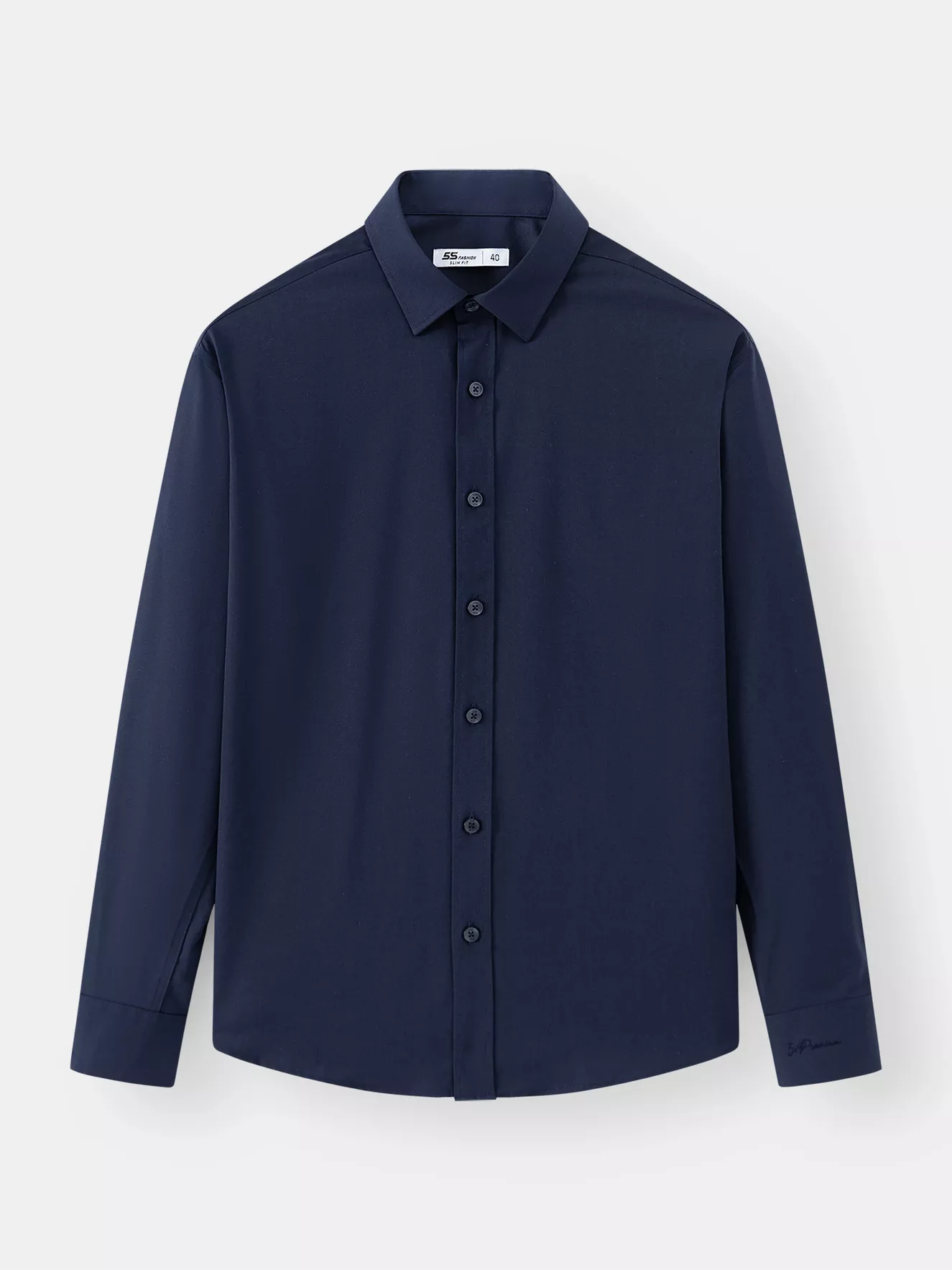 Áo Sơ Mi Nam Dài Tay 5S Fashion Trơn Basic Slimfit ASM24186