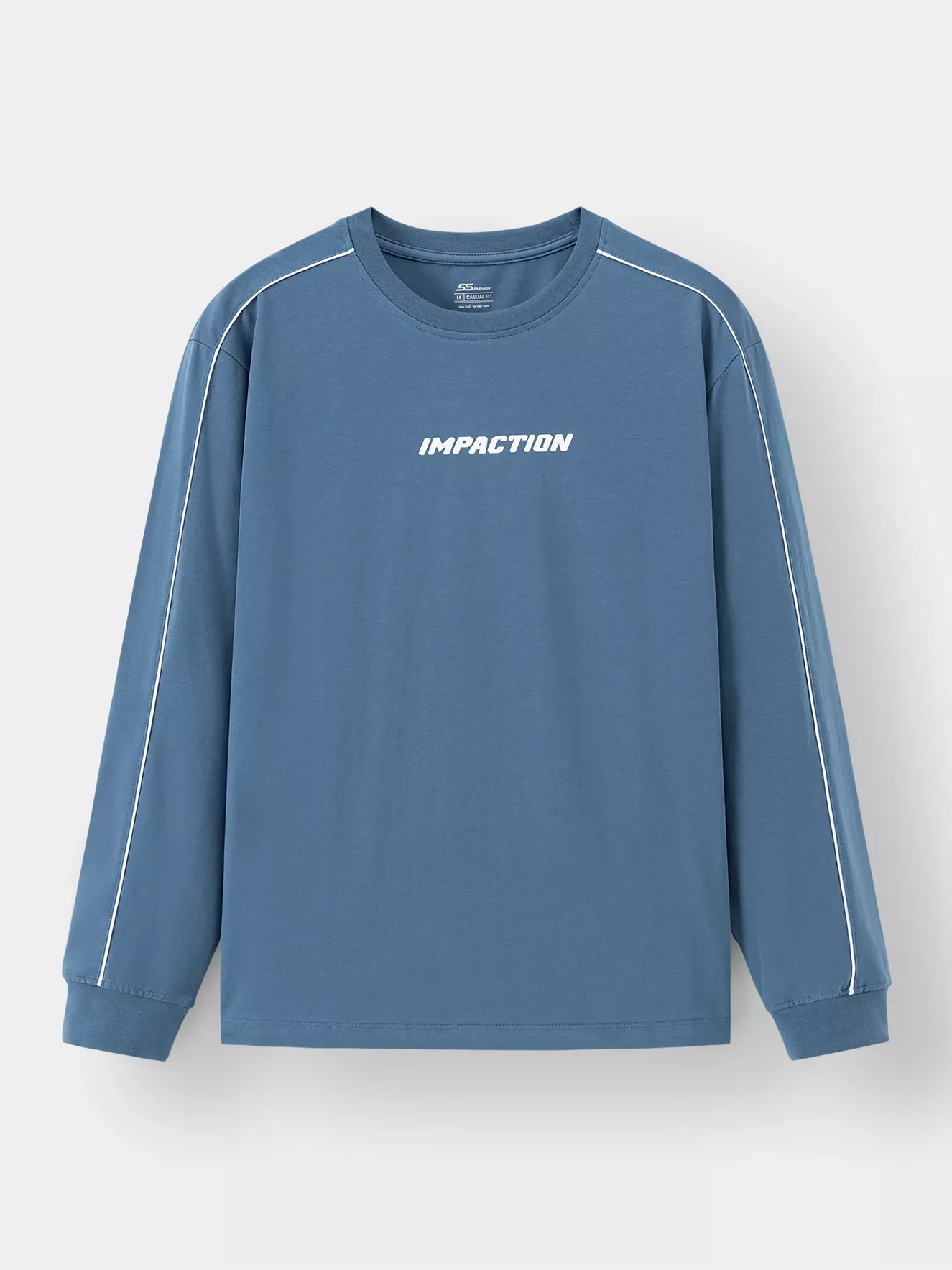 Áo Thun Nam Dài Tay 5S Fashion Cotton Phối Line ATH24003