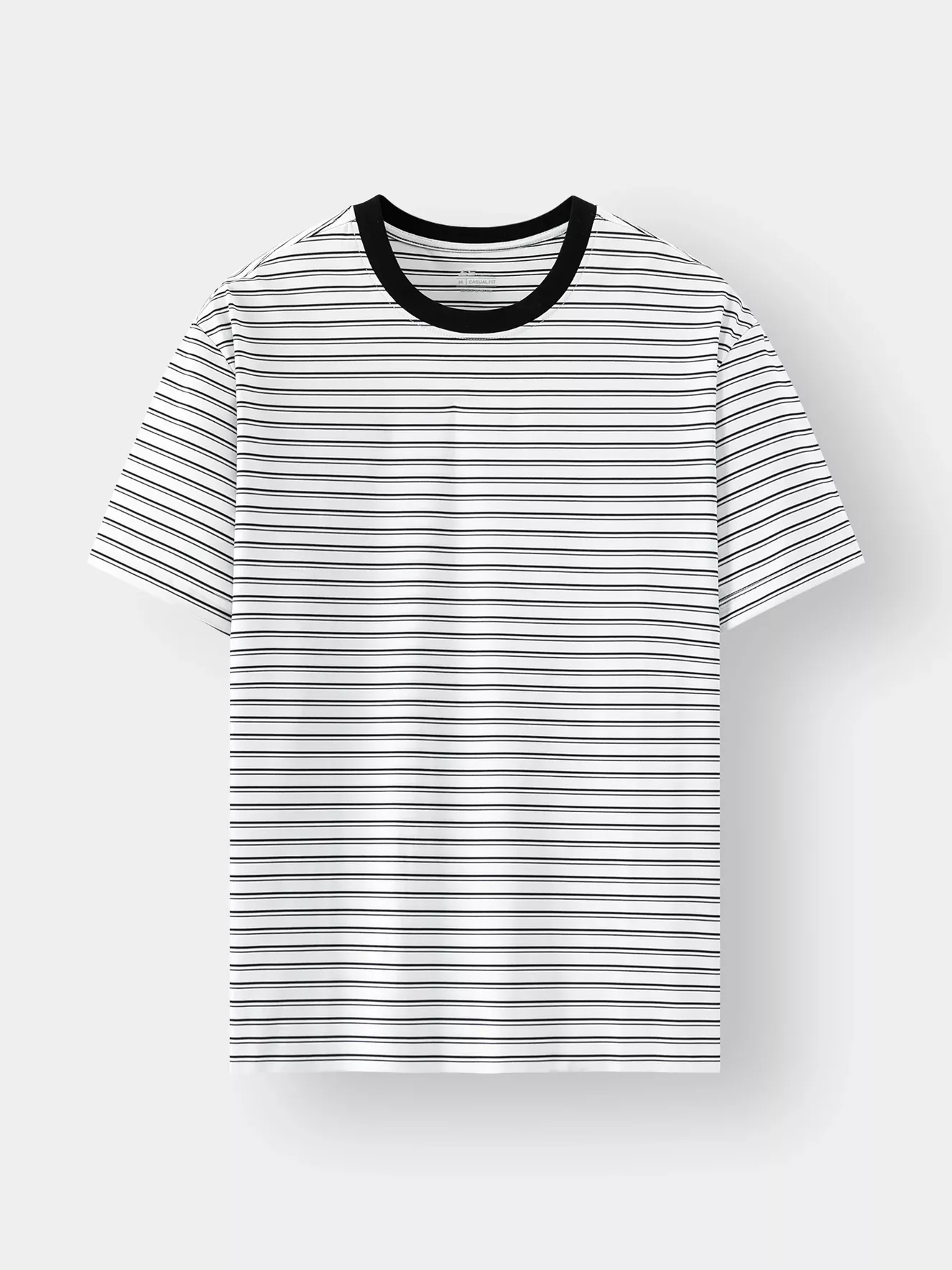 Áo Thun Nam Ngắn Tay 5S Fashion Dệt Kẻ Casual Fit ATS24001