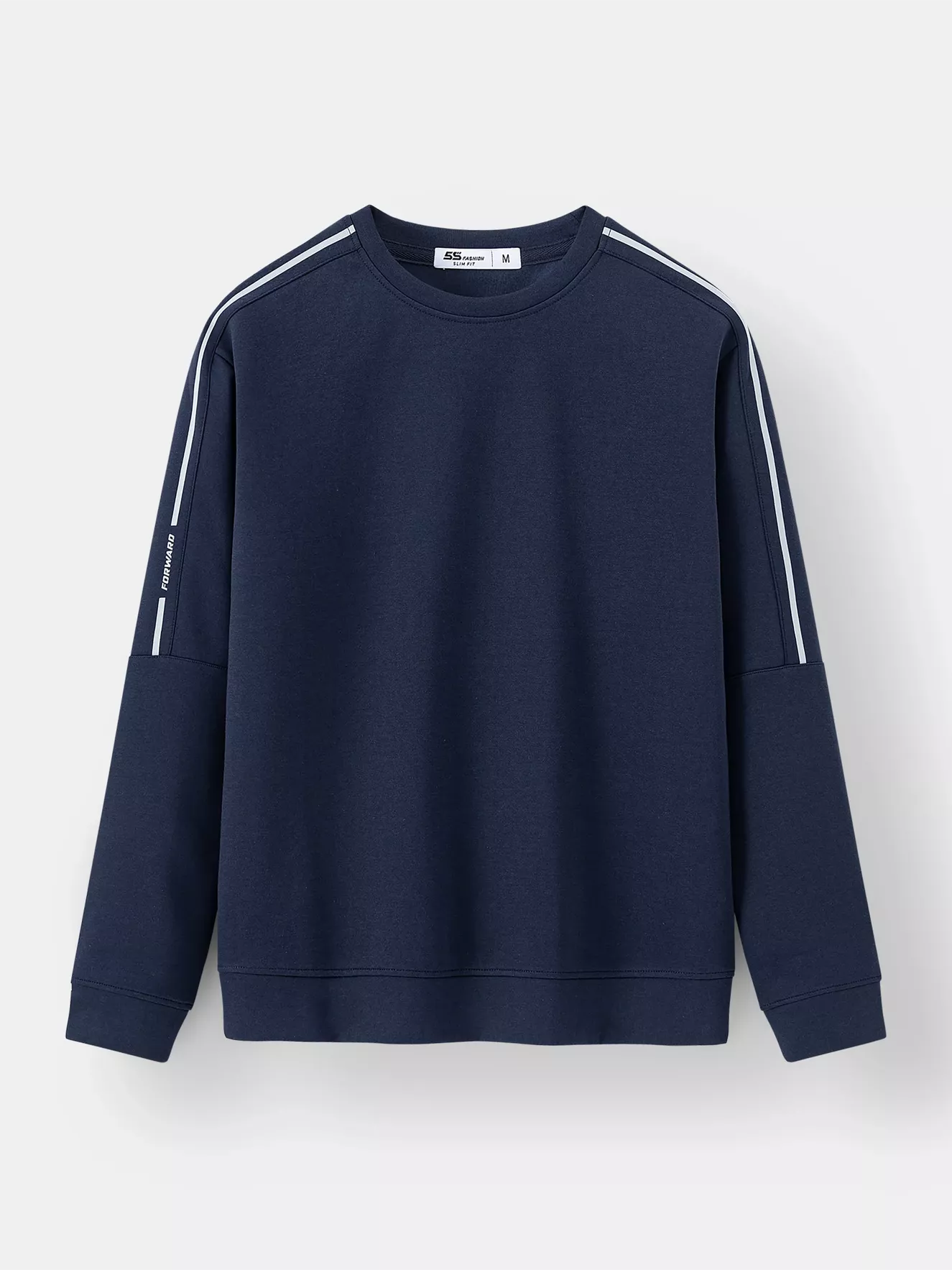 Áo Nỉ Nam Cổ Tròn In Line Phối Chữ 5S Fashion Slimfit BANI24017