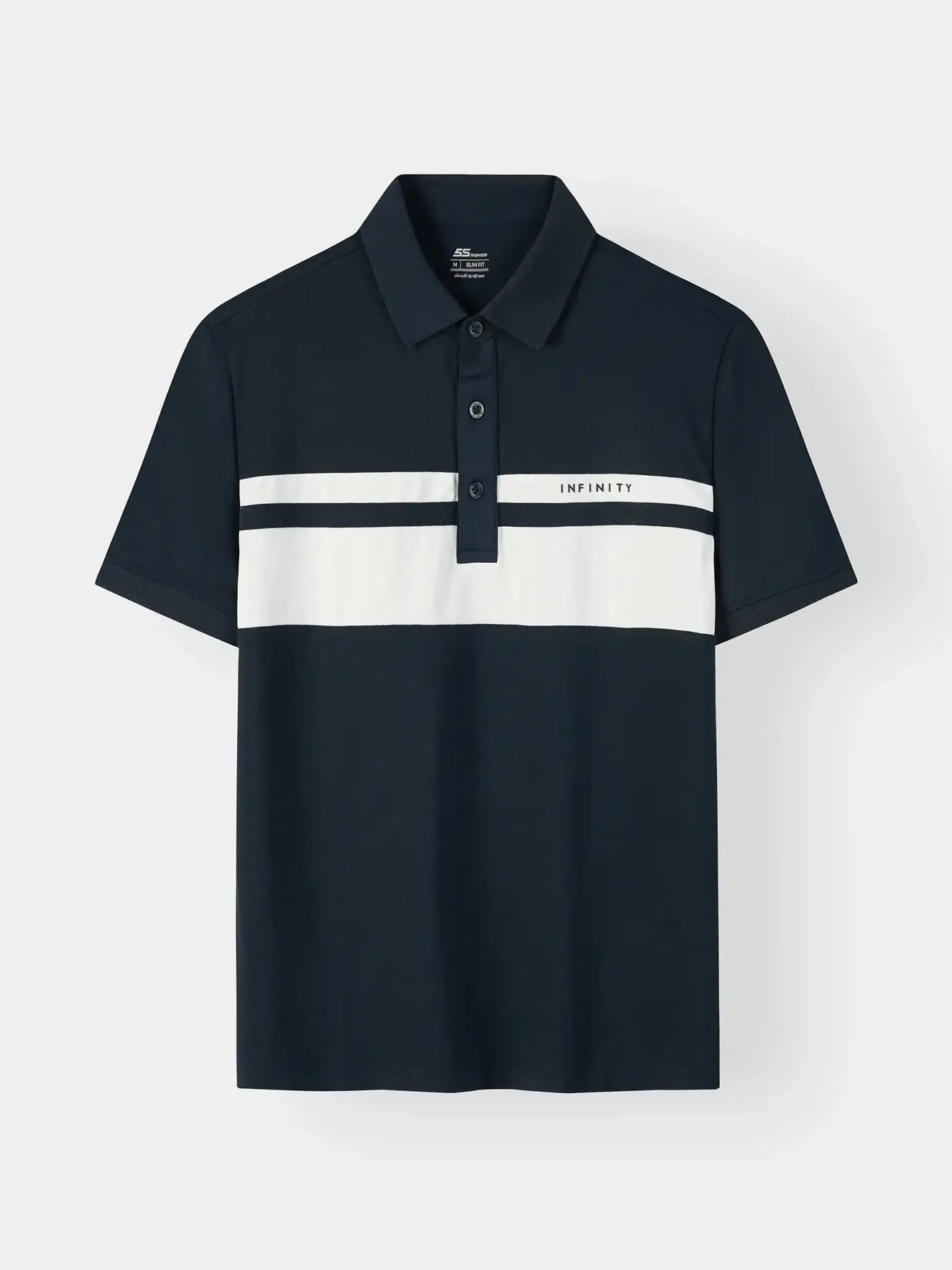 Áo Polo Nam INFINITY STRIPE 5S Fashion Can Phối Kẻ Phom Slimfit M0APC26077