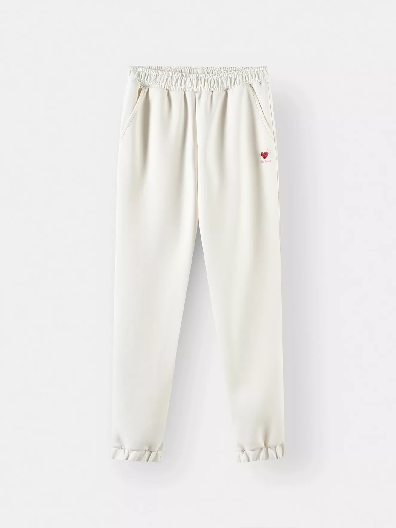 Quần Nỉ Nữ 5S Fashion Thêu Họa Tiết Trái Tim Phom Regular WBQNI25014