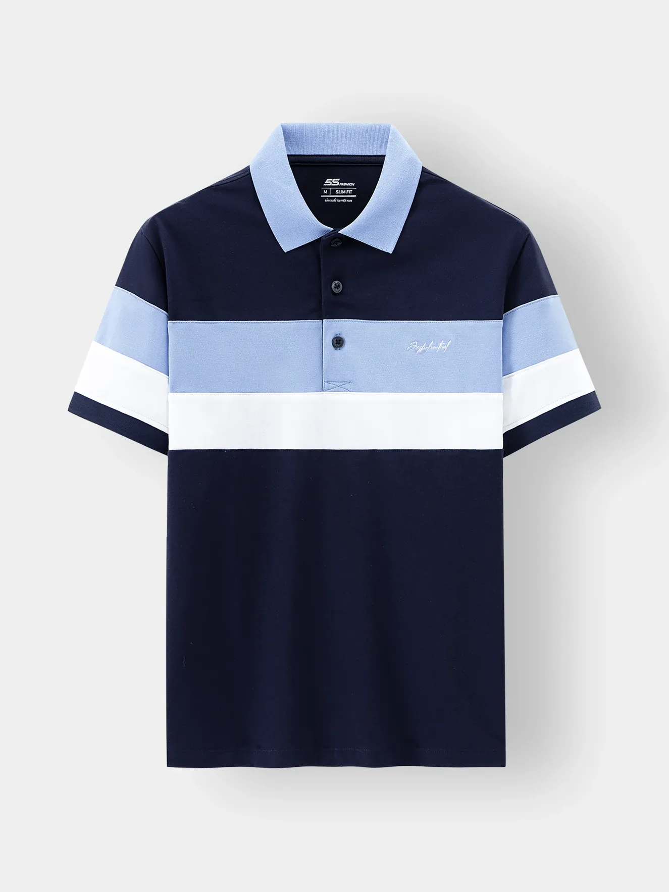 Áo Polo Nam 5S Fashion Can Phối Phom Slimfit APC24042