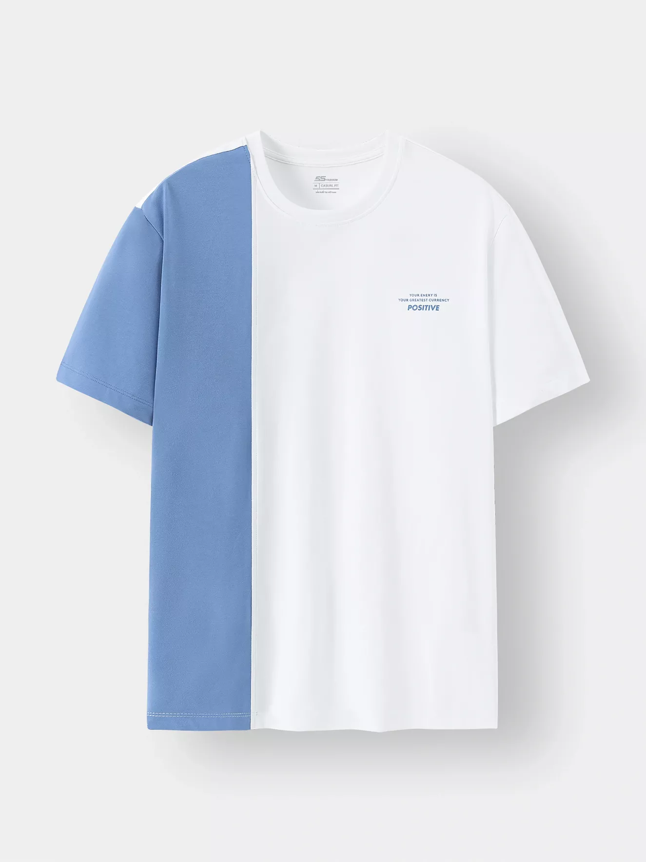 Áo Thun Nam Ngắn Tay 5S Fashion Can Phối Casual ATS24016