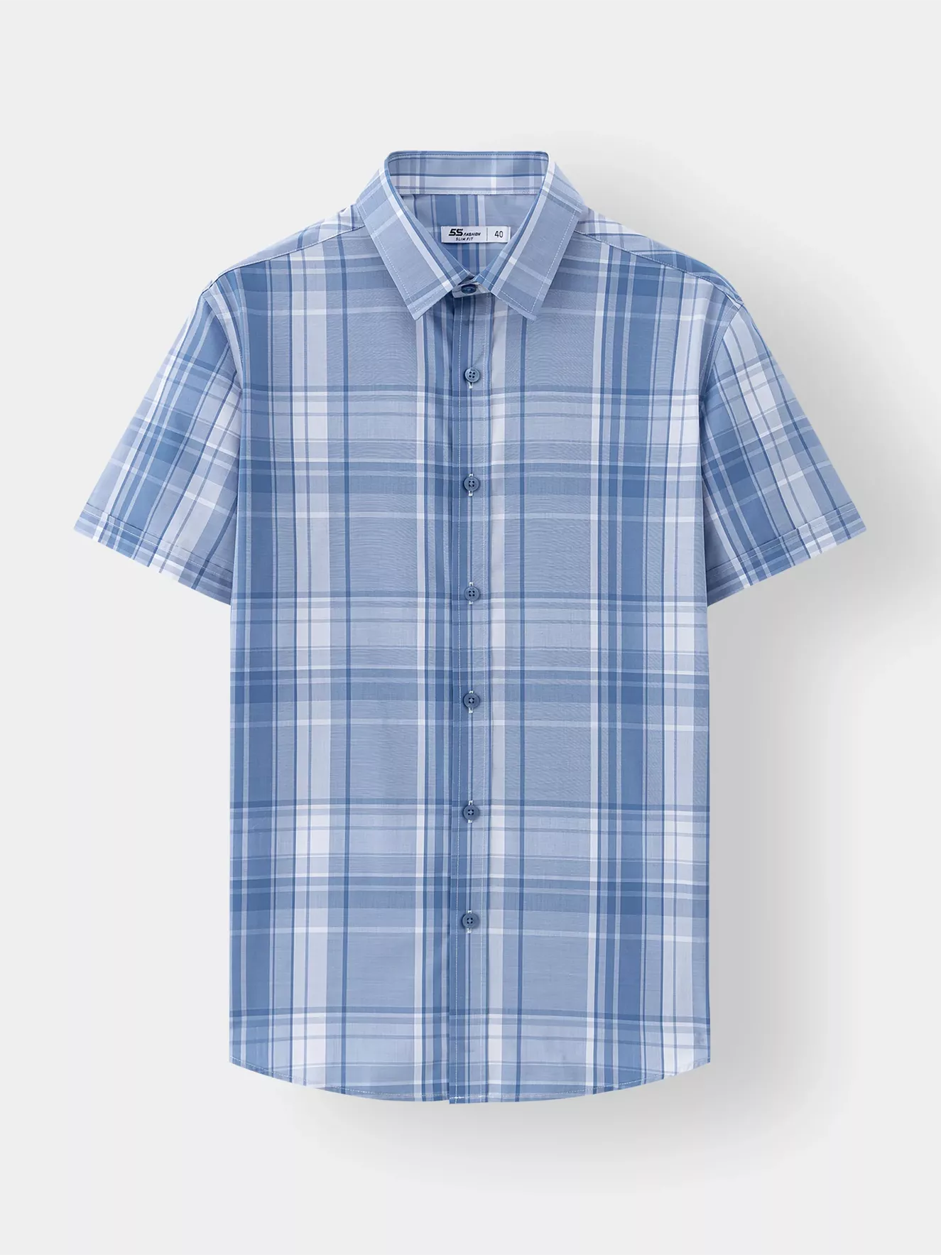 Áo Sơ Mi Nam Cộc Tay 5S Fashion Kẻ Caro Phom Slimfit ASC25015