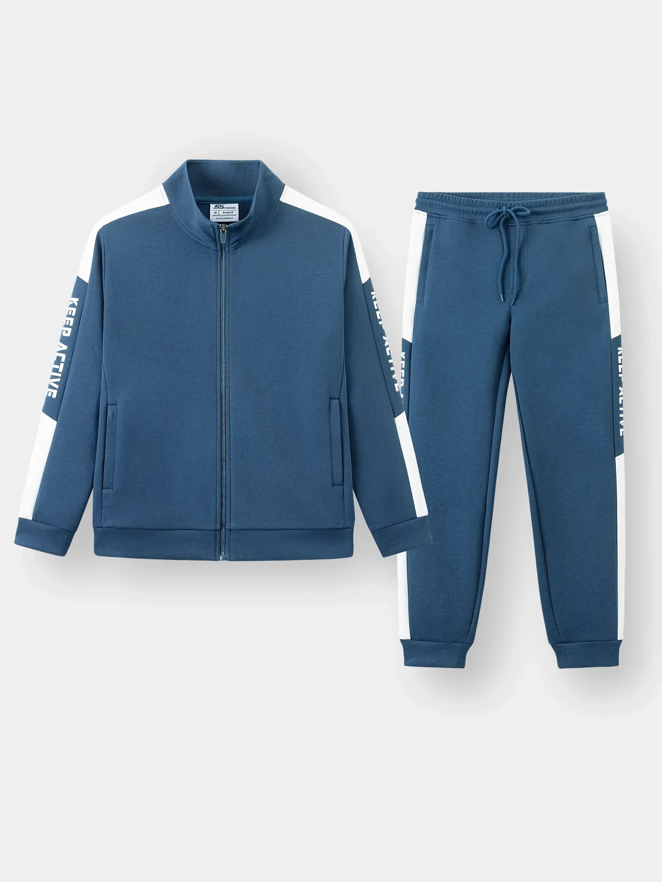 Bộ Quần Áo Nam Cổ Trụ Kéo Khóa Chất Nỉ 5S Fashion Can Phối BNK23001