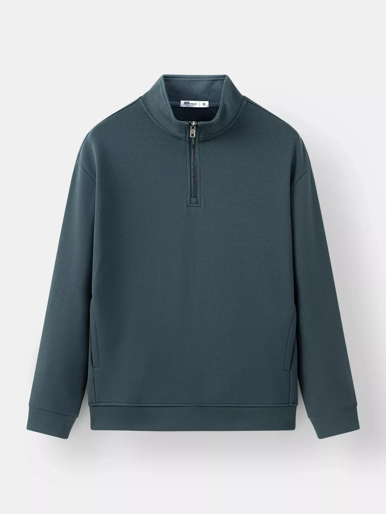 Áo Nỉ Cổ Trụ Khóa Lửng 5S Fashion Trơn Basic Phom Casual BANK24012