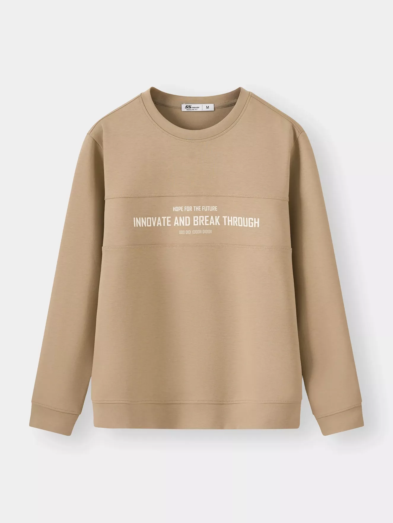 Áo Nỉ Nam 5S Fashion Cổ Tròn In Chữ Phom Regular M0ANI25012