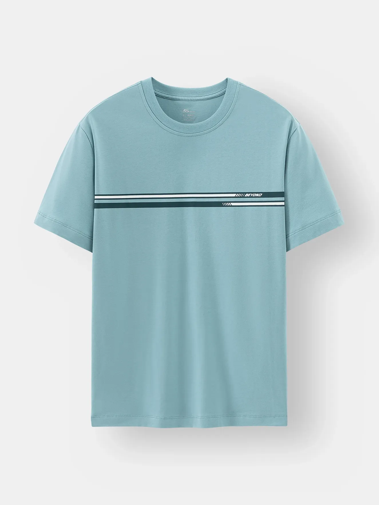 Áo Thun Nam Ngắn Tay 5S Fashion Cotton Phối In Ngang Ngực ATS24020