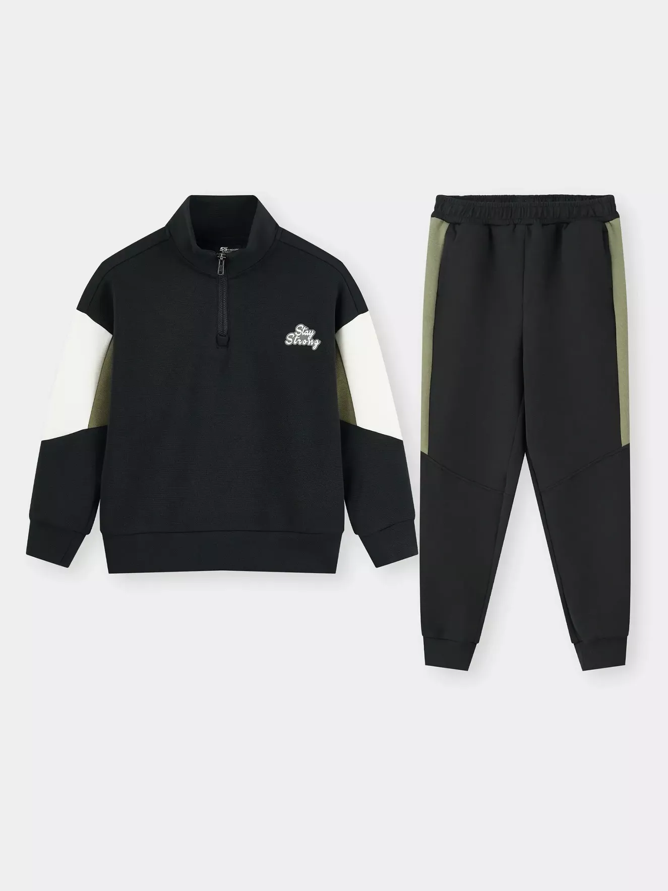 Set Bộ Nỉ Bé Trai 5S Fashion Cổ Khóa Can Phối BBNI25009