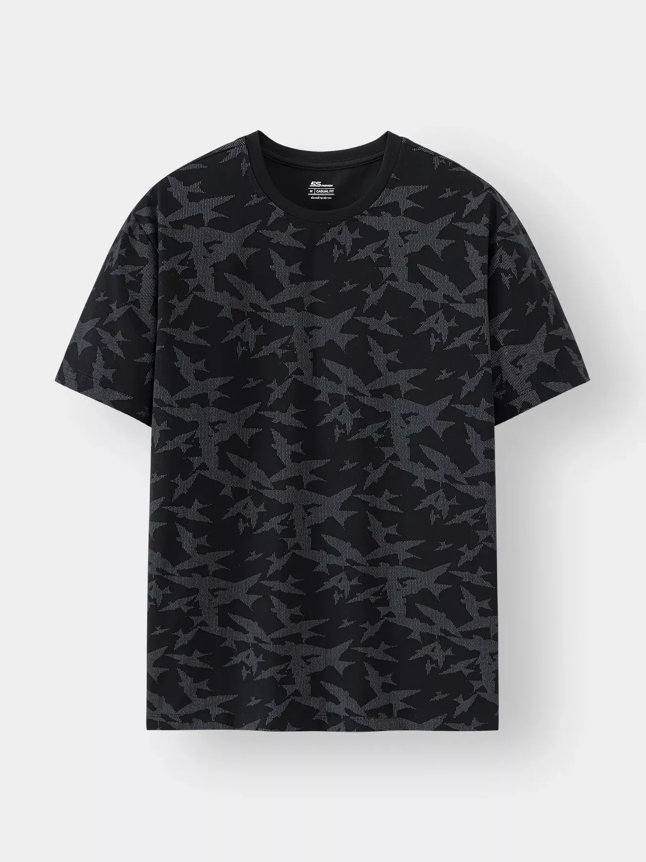 Áo Thun Nam Ngắn Tay 5S Fashion Cotton In Họa Tiết Casual ATS24008