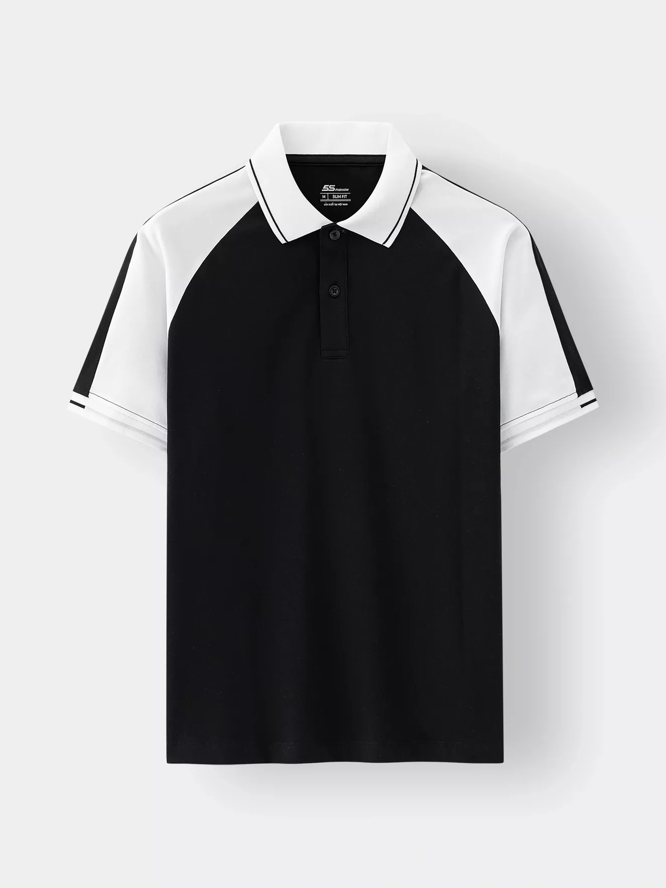 Áo Polo Nam 5S Fashion Tay Raglan Phối Màu Slimfit APC25028