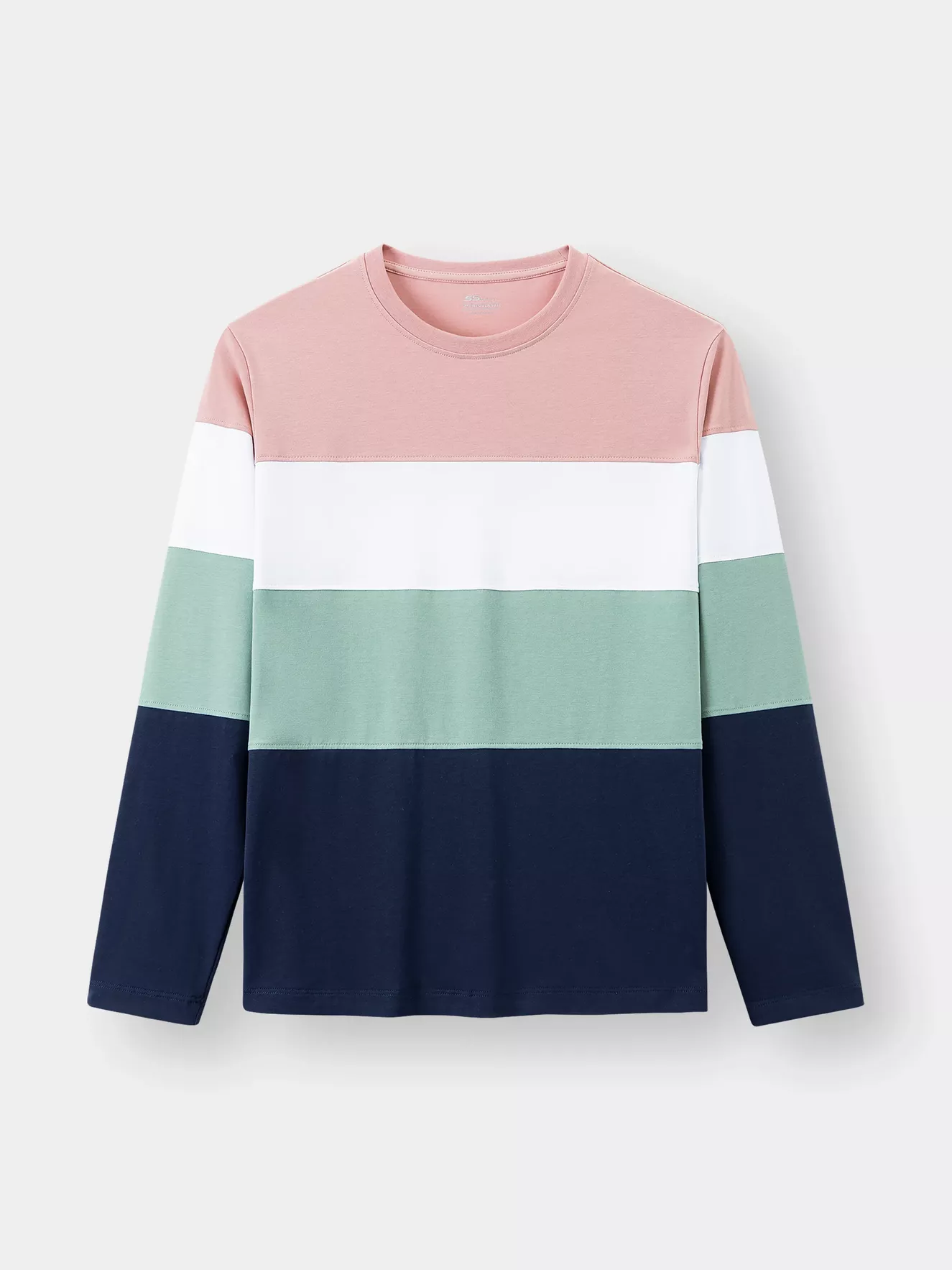 Áo Thun Nam Dài Tay 5S Fashion Sọc Ngang Form Regular Fit ATO23003