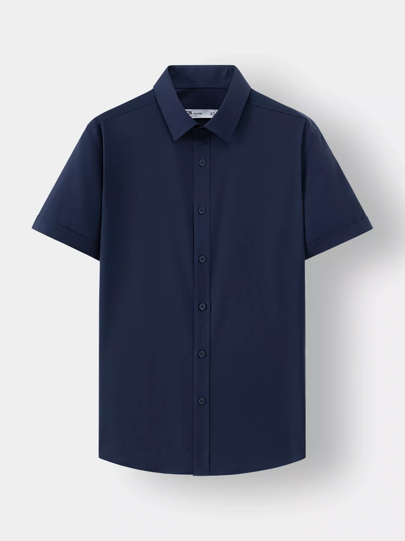 Áo Sơ Mi Nam Ngắn Tay 5S Fashion Màu Tím Than Trơn Slimfit ASC24007