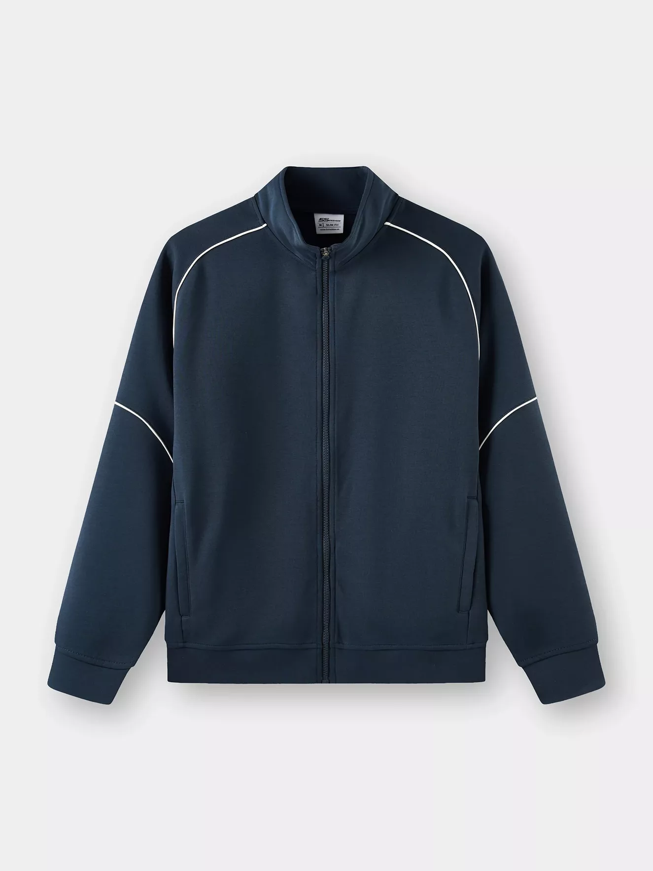 Áo Nỉ Khóa Nam 5S Fashion Phối Line Phom Slimfit MBAKN25027