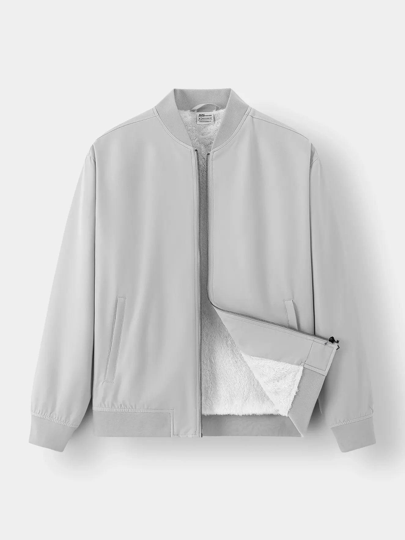 Áo Khoác Bomber Nam 5S Fashion Lót Lông Trơn Basic AKB24043