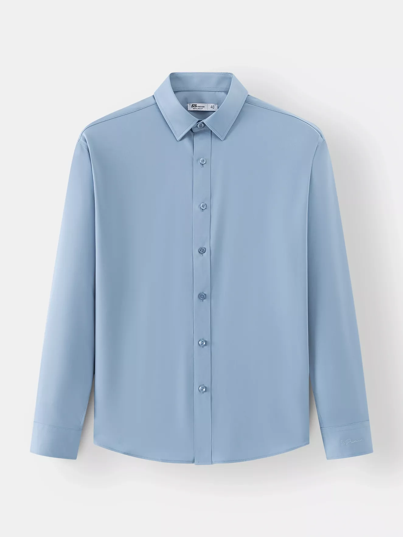 Áo Sơ Mi Nam Màu Xanh Trơn 5S Fashion Phom Regular ASM24028