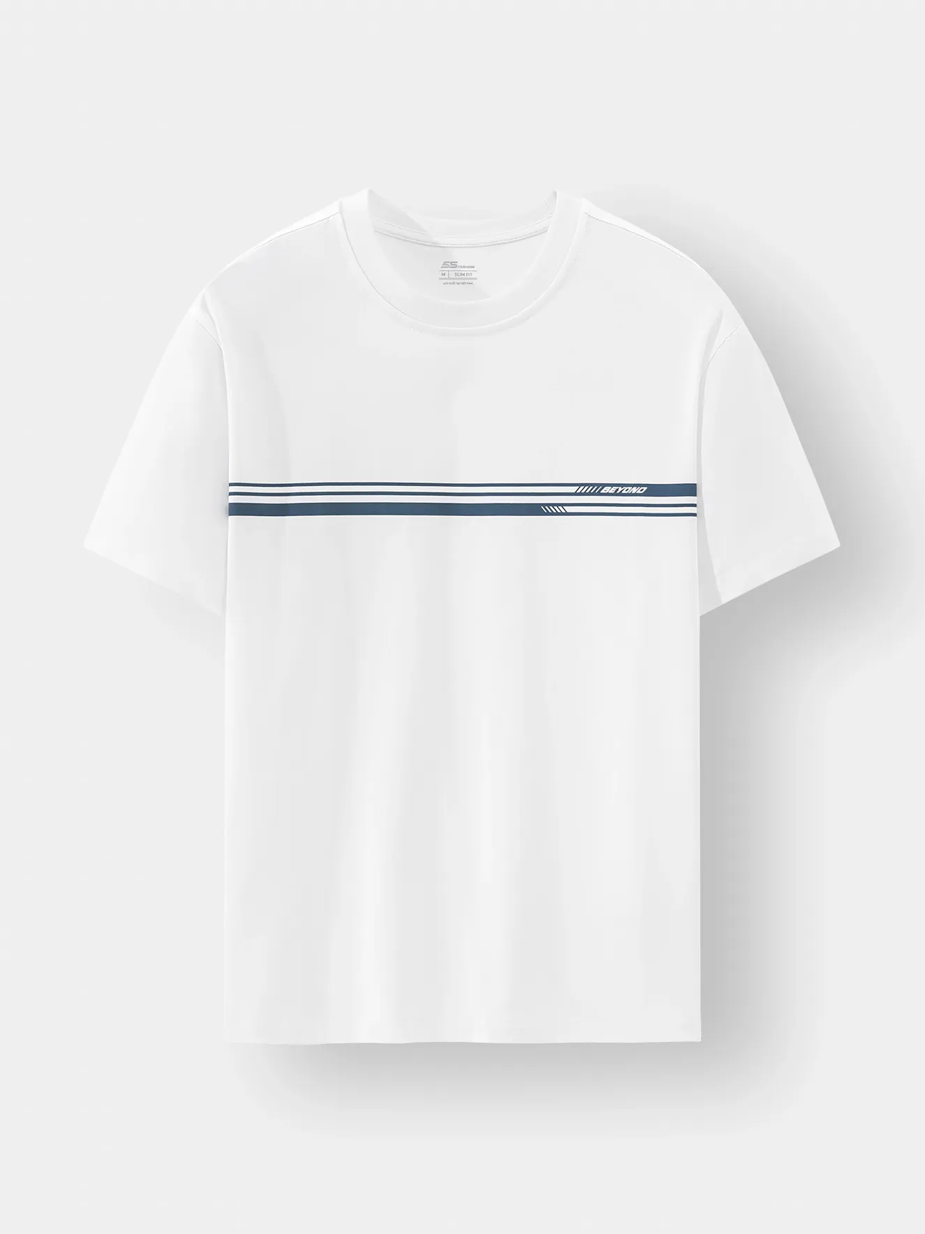 Áo Thun Nam Ngắn Tay 5S Fashion Cotton Phối In Ngang Ngực ATS24020