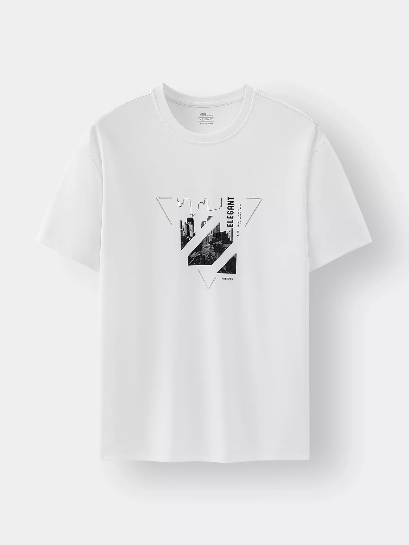 Áo Thun Cổ Tròn Cotton 5S Fashion In Lớn Phom Regular ATS25007