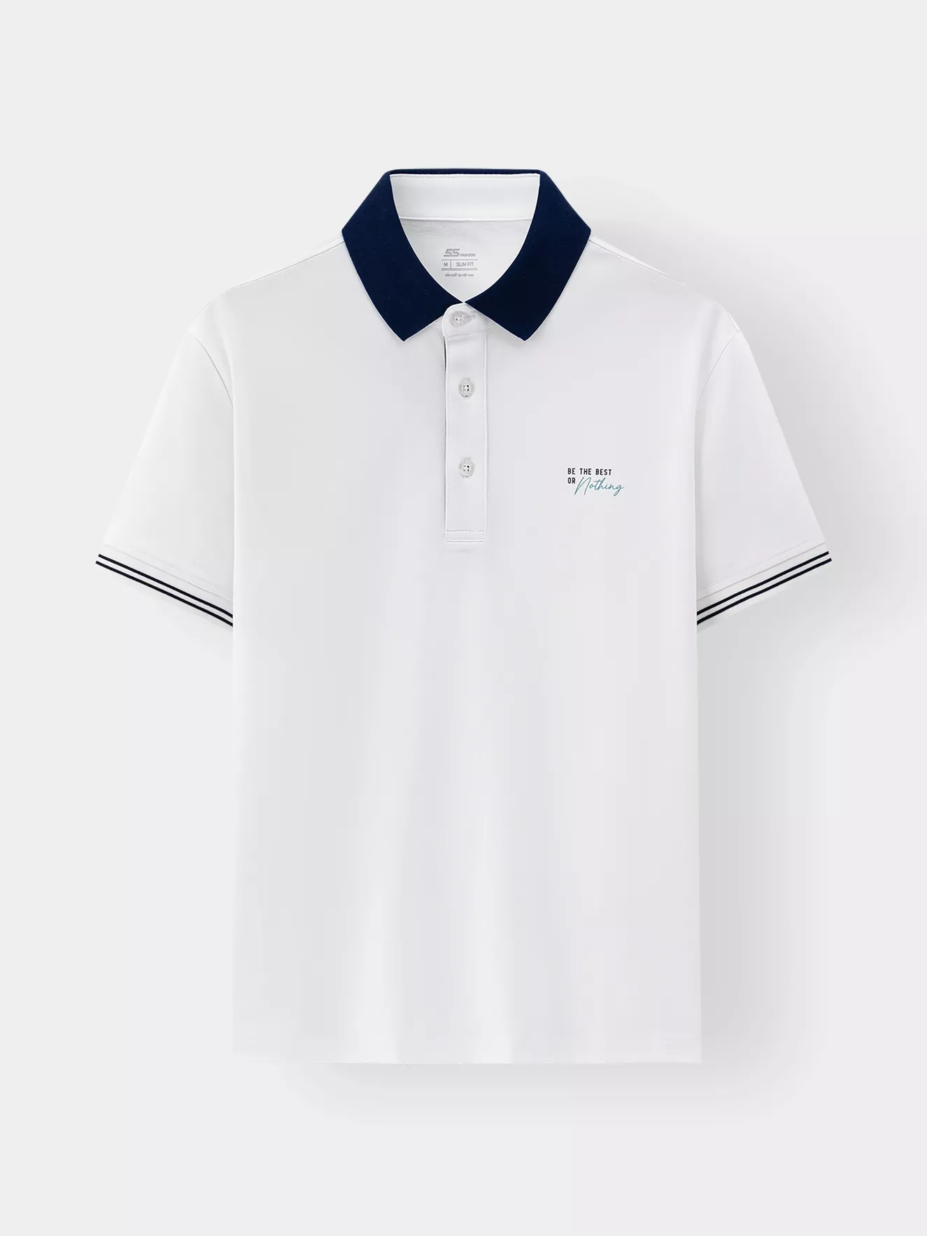 Áo Polo Nam Can Phối In Chữ 5S Fashion Trẻ Trung APC25006