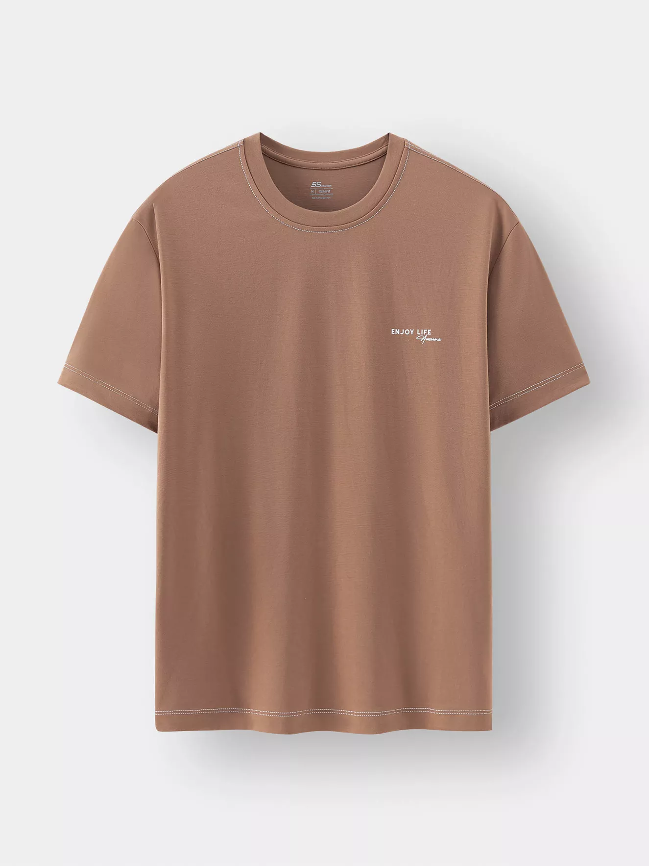 Áo Thun Nam Ngắn Tay 5S Fashion Đường Chần Chỉ ATS24051