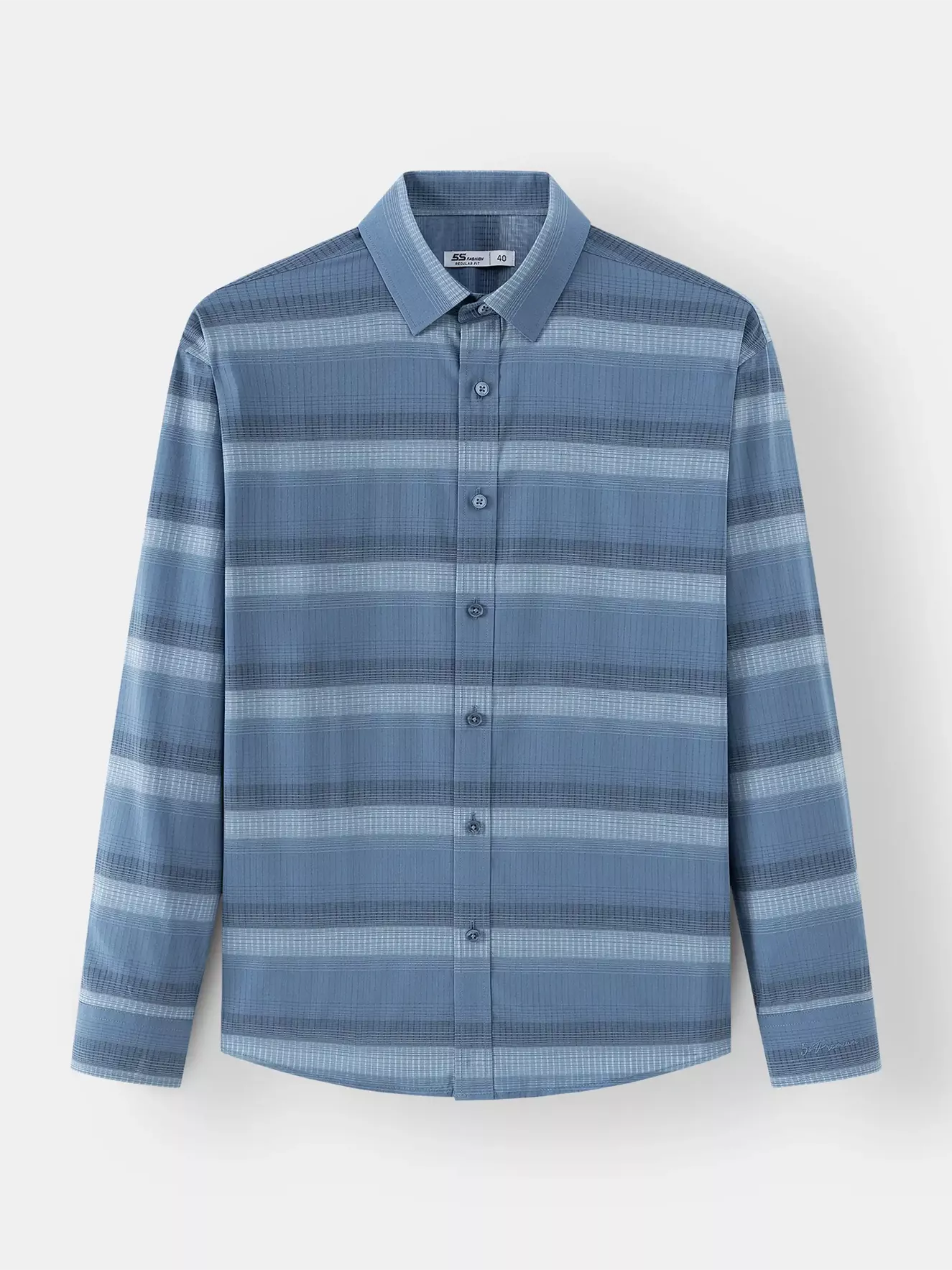 Áo Sơ Mi Nam Dài Tay Kẻ Ngang 5S Fashion Slimfit ASM24015