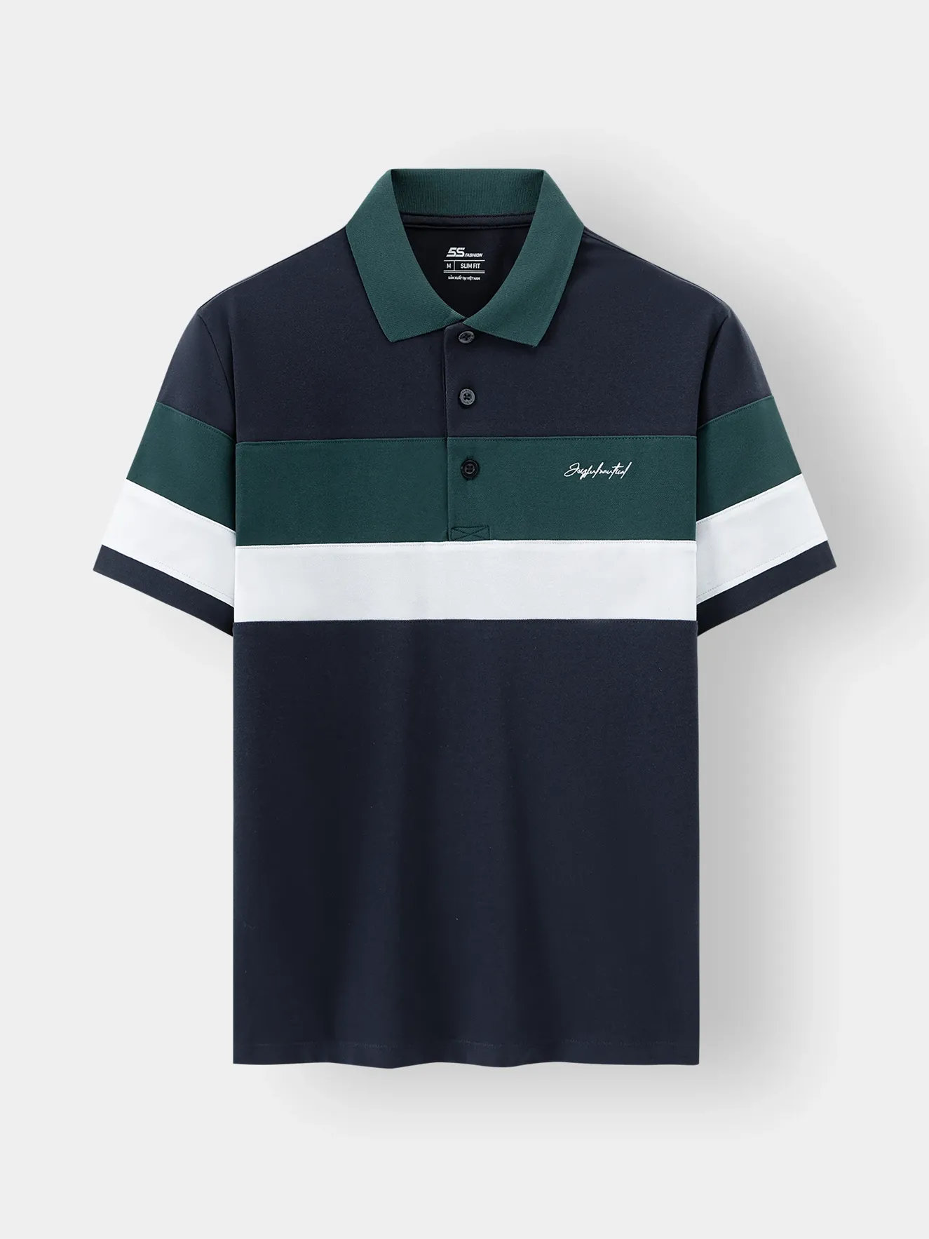 Áo Polo Nam 5S Fashion Can Phối Phom Slimfit APC24042