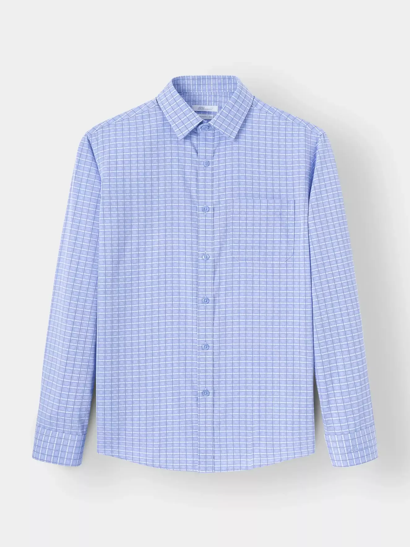 Áo Sơ Mi Nam Dài Tay 5S Fashion Xanh Biển Kẻ Có Túi SMD23209