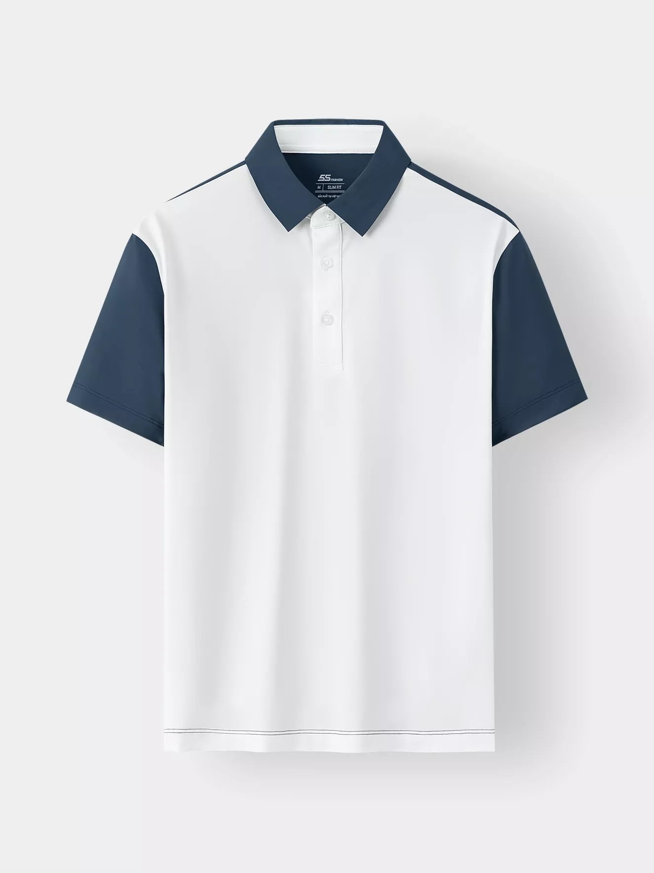 Áo Polo Nam 5S Fashion Can Phối In Lưng Slimfit APC25068