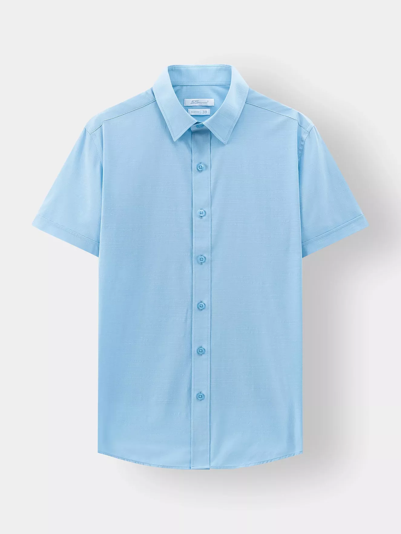 Áo Sơ Mi Nam Ngắn Tay 5S Fashion Xanh Aqua ASC24068