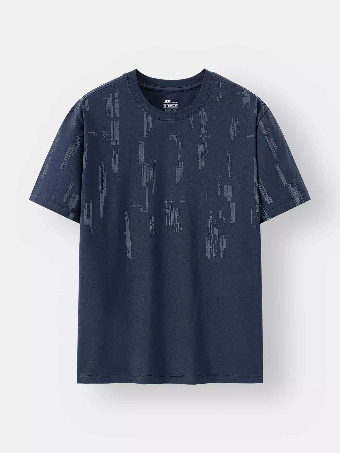 Áo Thun Nam Ngắn Tay 5S Fashion Cotton In Họa Tiết Casual ATS24004