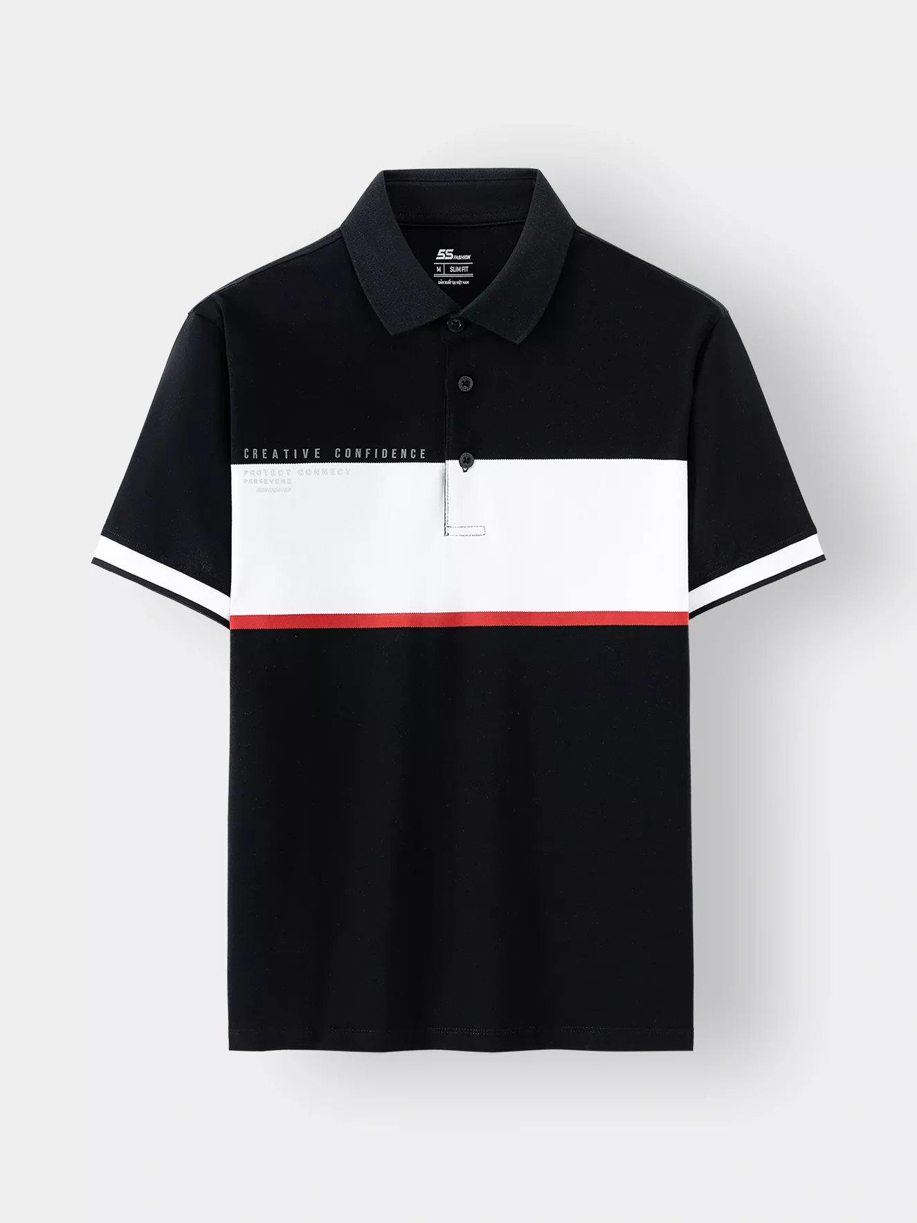 Áo Polo Nam 5S Fashion Can Phối Phom Slimfit APC24058
