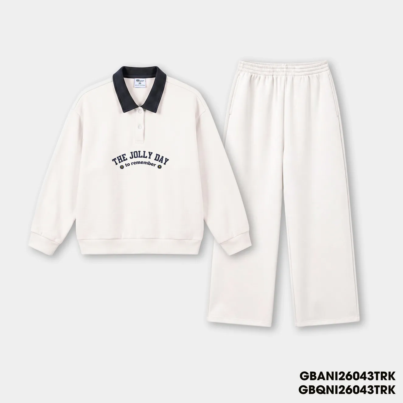 Set Bộ Nỉ Bé Gái 5S FASHION Cổ Polo Phối, In Hình Dễ Thương GBNI26043
