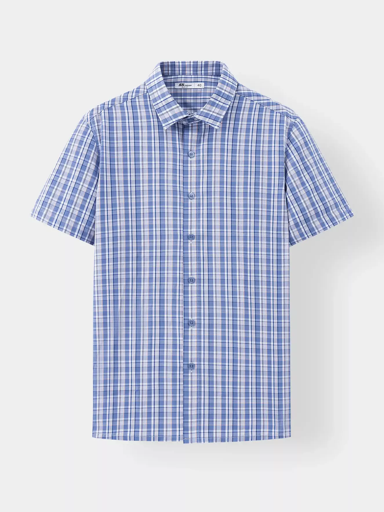 Áo Sơ Mi Nam Ngắn Tay 5S Fashion Kẻ Ô Phối Màu Phom Smarfit ASC25013