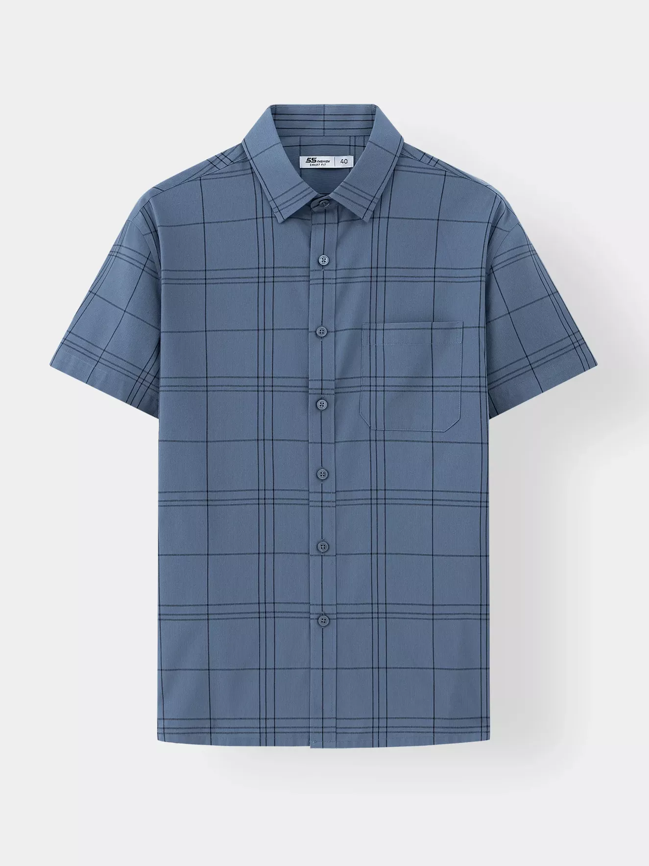 Áo Sơ Mi Nam Ngắn Tay Có Túi 5S Fashion Kẻ Caro ASC25014