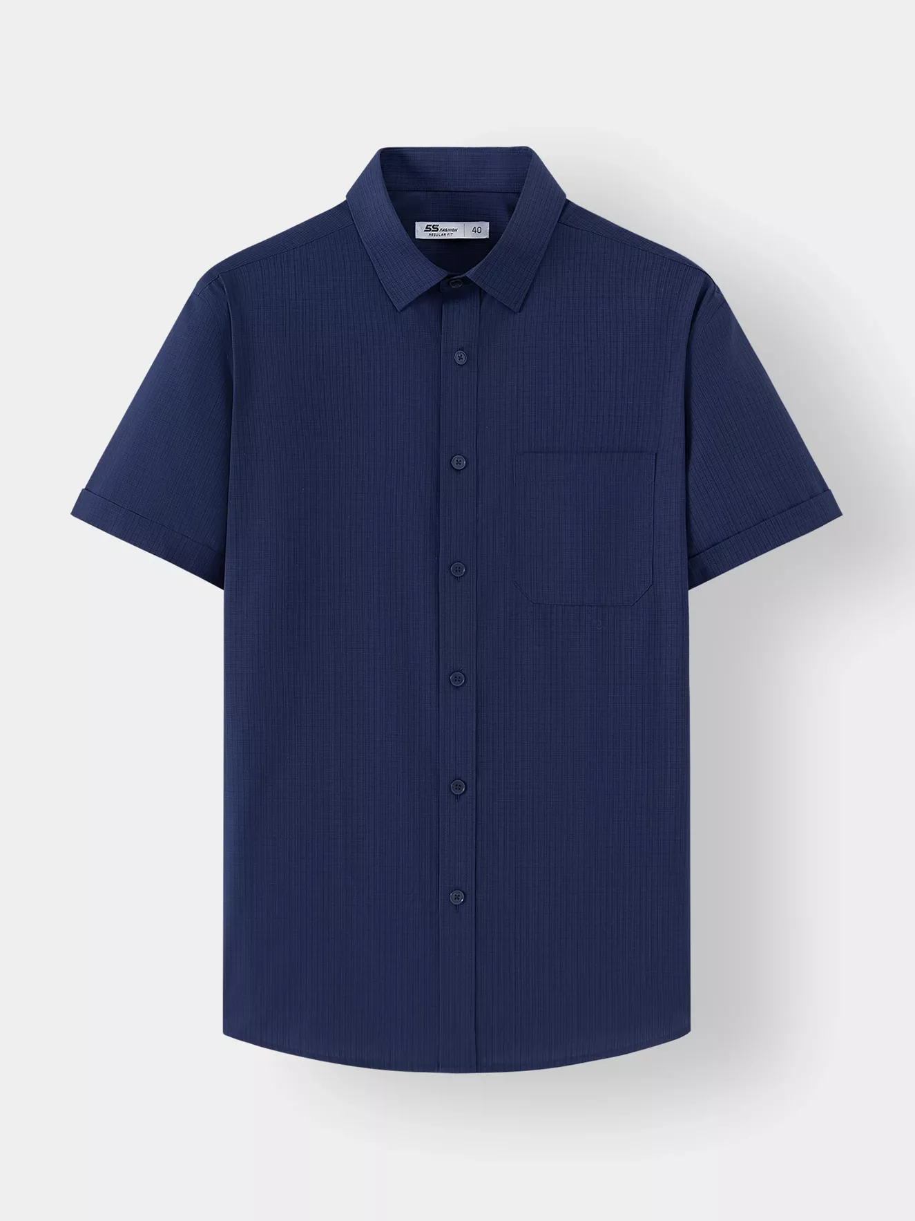 Áo Sơ Mi Nam Ngắn Tay 5S Fashion Dệt Kẻ Ô Regular ASC24036