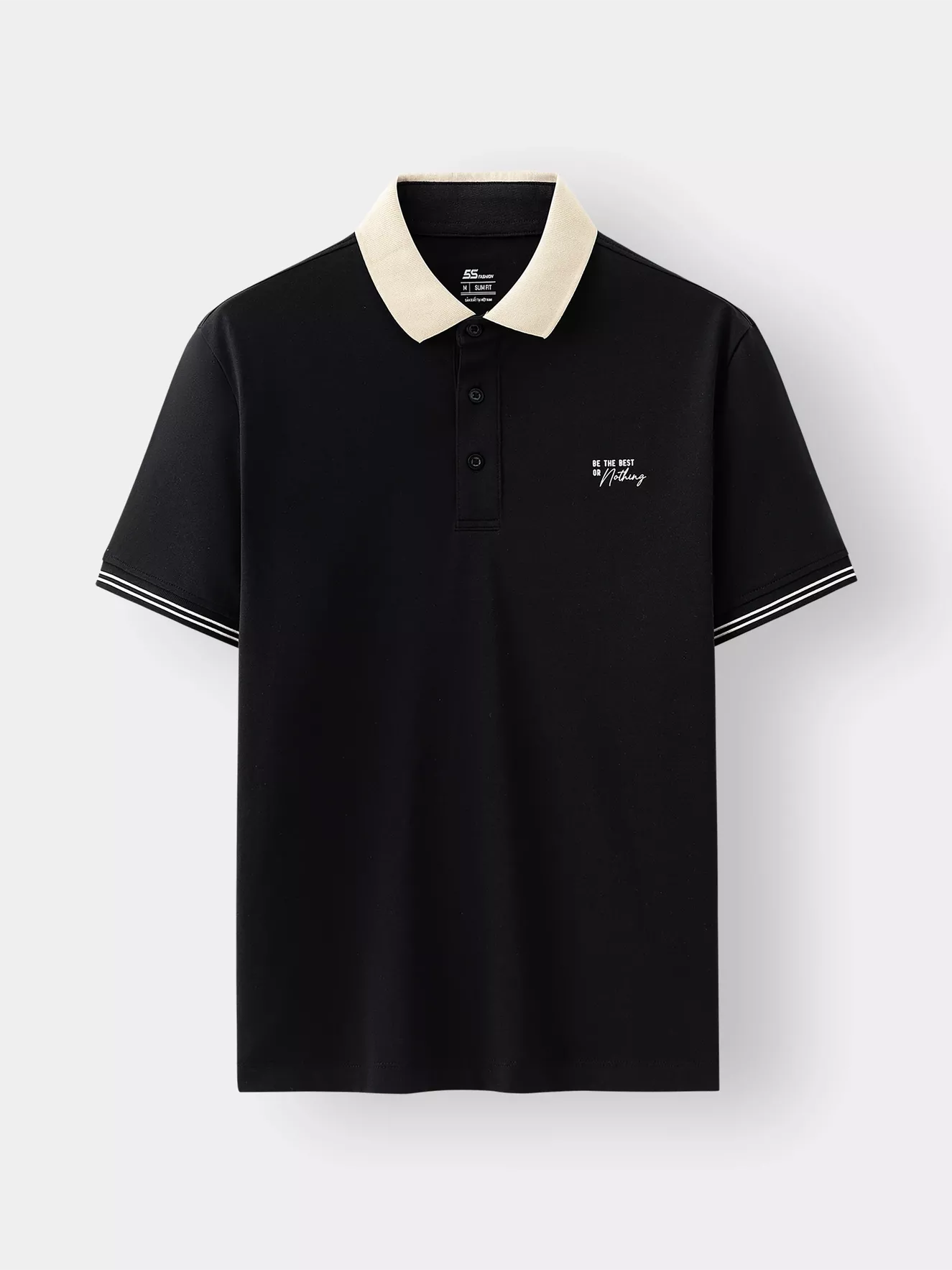 Áo Polo Nam Can Phối In Chữ 5S Fashion Trẻ Trung APC25006