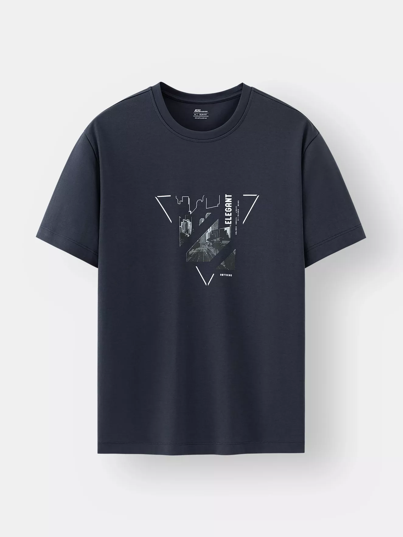 Áo Thun Cổ Tròn Cotton 5S Fashion In Lớn Phom Regular ATS25007