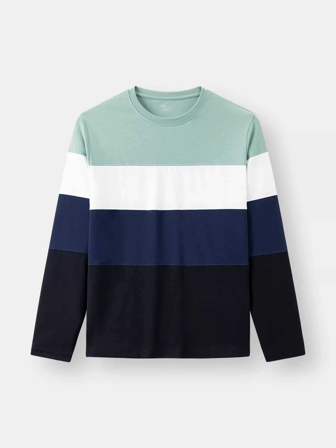 Áo Thun Nam Dài Tay 5S Fashion Sọc Ngang Form Regular Fit ATO23003