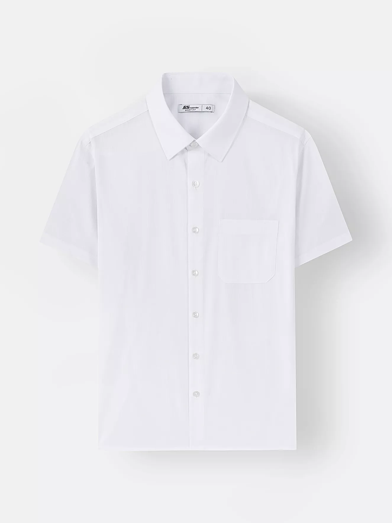 Áo Sơ Mi Nam Ngắn Tay 5S Fashion Có Túi Dệt Hiệu Ứng ASC25004