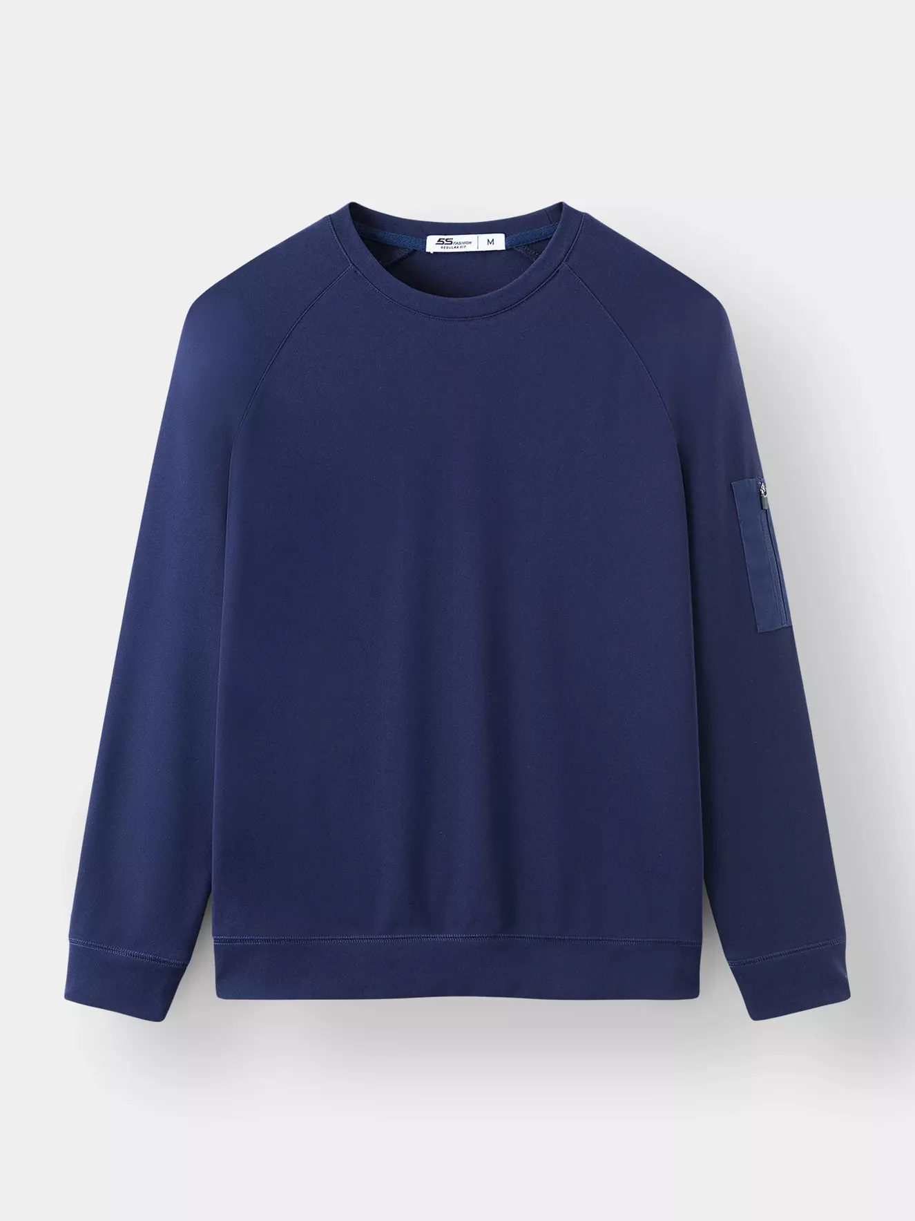 Áo Nỉ Cổ Tròn Tay Raglan Phối Túi Khóa 5S Fashion Regularfit ANO23002