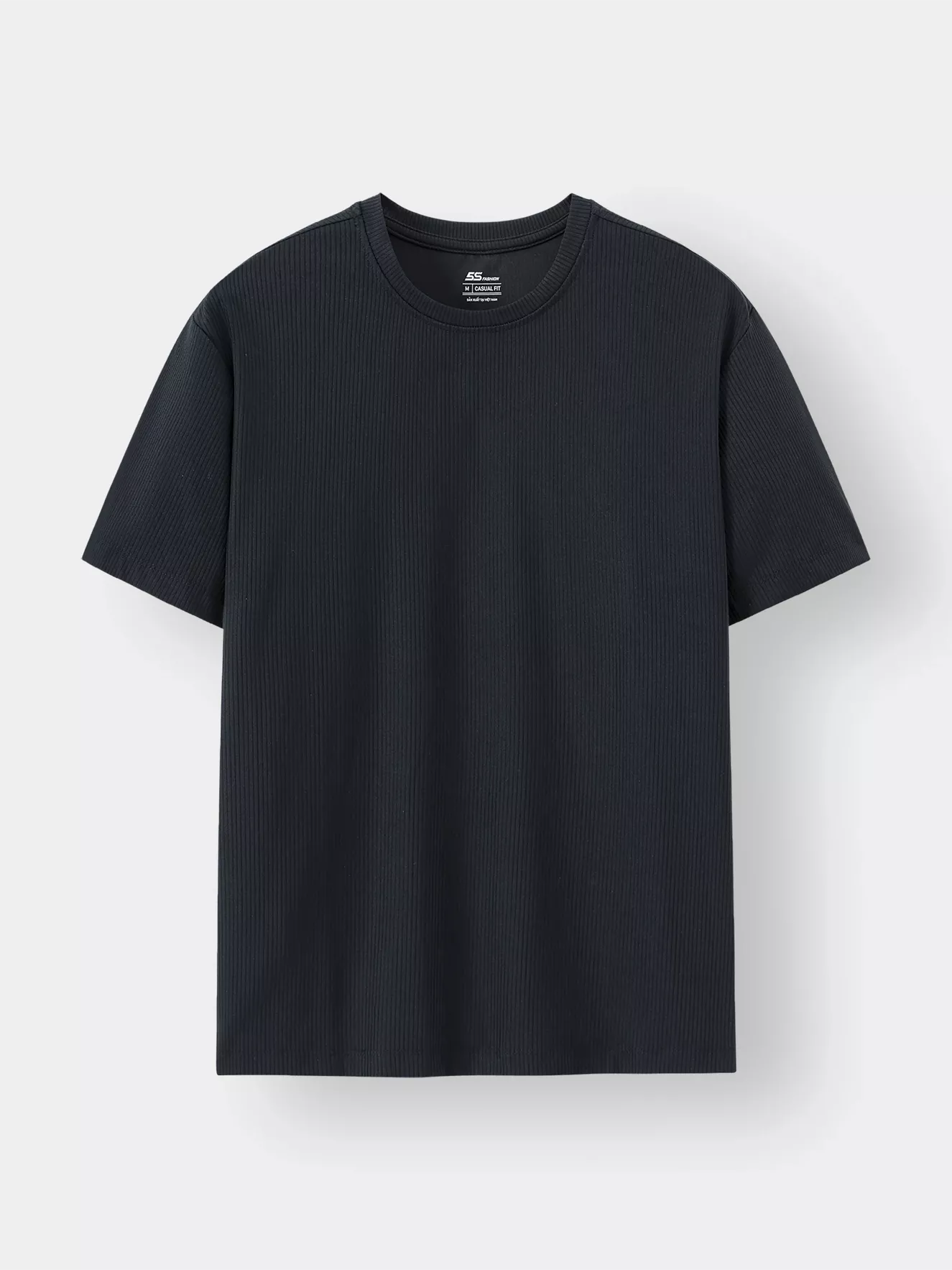 Áo Thun Nam Trơn 5S Fashion Dệt Gân Tăm Casual ATS24046