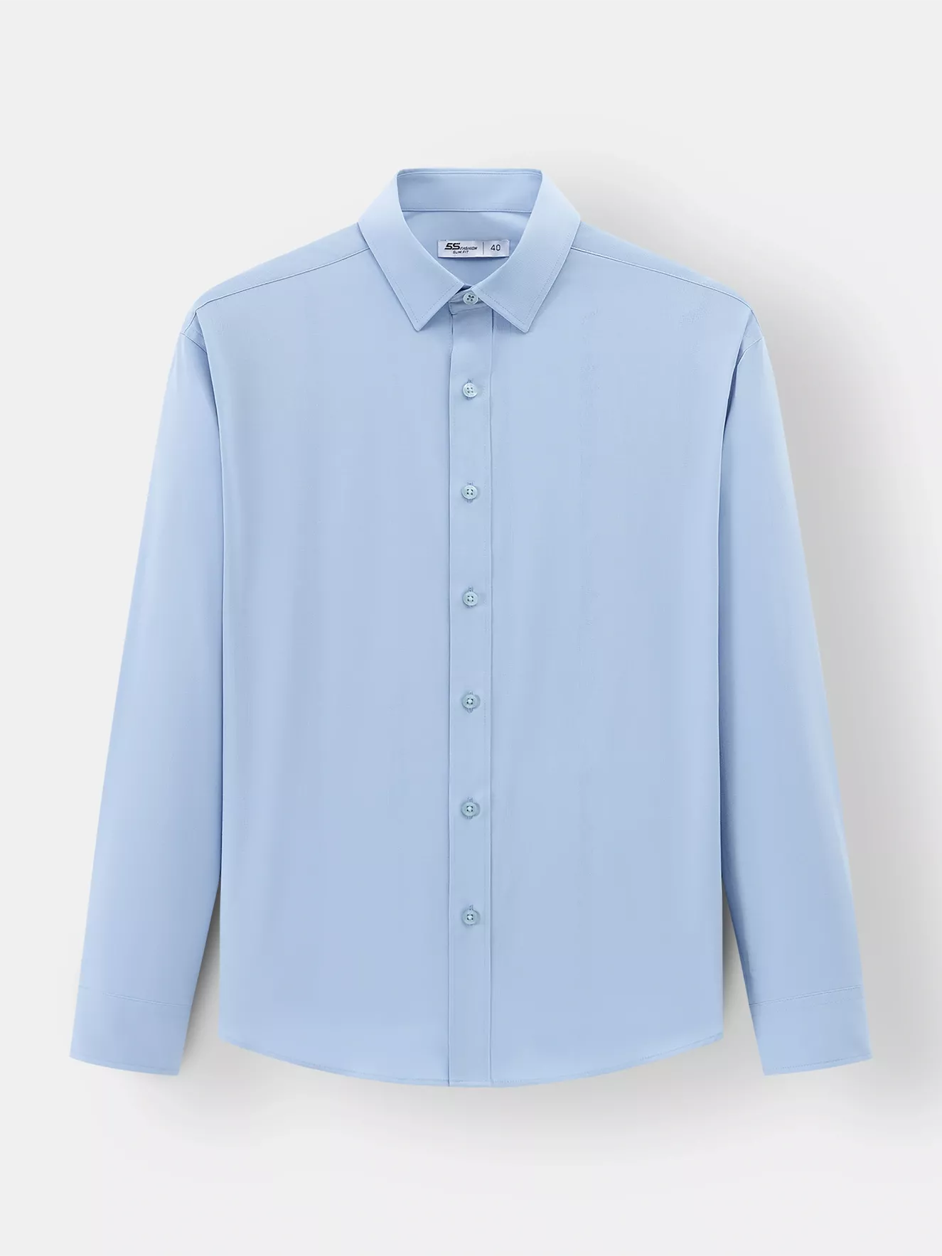 Áo Sơ Mi Nam Dài Tay 5S Fashion Màu Xanh Slimfit ASM24082