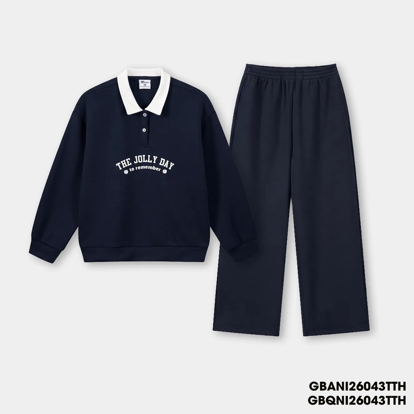 Set Bộ Nỉ Bé Gái 5S FASHION Cổ Polo Phối, In Hình Dễ Thương GBNI26043